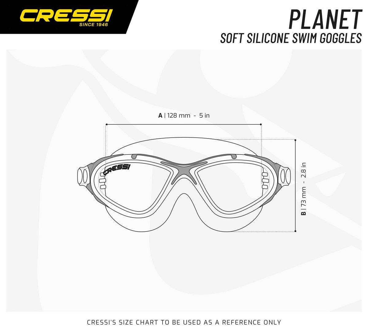 CRESSI Planet Goggles Black/Frame Lime Black - Premium Anti Fog Adult Swim Goggles Mask 100% Anti UV Black/Frame Lime Black, One Size