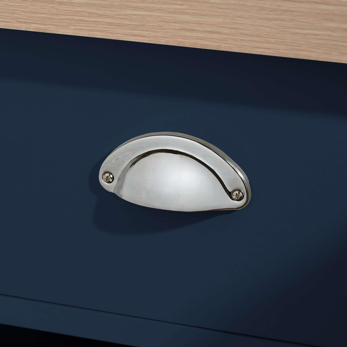 Birlea Highgate 2 Drawer Console Table Navy Blue & Oak Effect