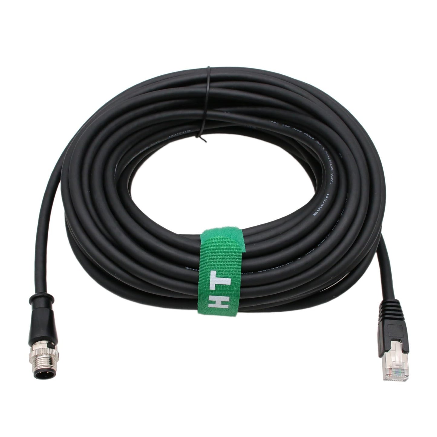 HangTon Ethernet Cable for Keyence Datalogic Matrix Sick Sensor Camera Reader Scanner, M12 D Code 4 Pin to RJ45 Cat6 Fieldbus Profinet Network PoE PLC