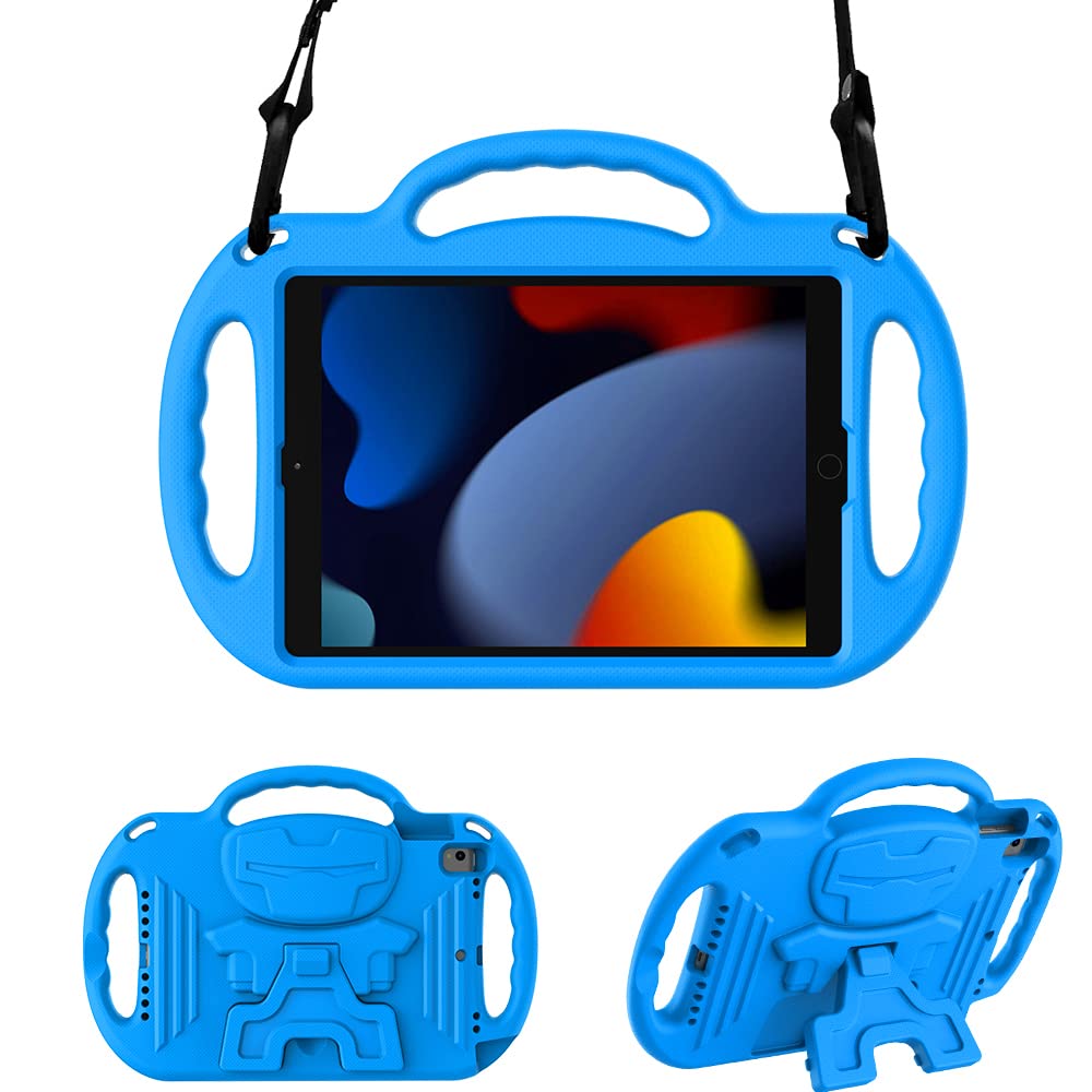 Surom Kids Case for New iPad 10.2 Inch 2021/2020/2019 (9th/8th/7th Generation), Light Weight Shock Proof Handle Stand Shoulder Strap Kids Case for