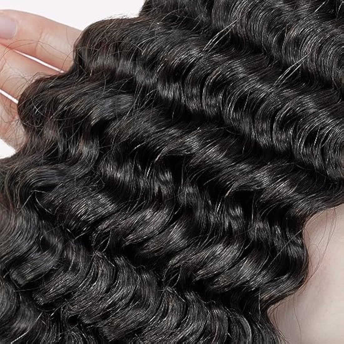 Double Drawn Human Hair Extensions For Braiding Human Hair Braiding Hair For Micro Braids 20 Inch Human Hair Bulks For Braiding No Weft Same Thick From Root To Ends Braids Deep Wave 1b 100g(50g x 2)