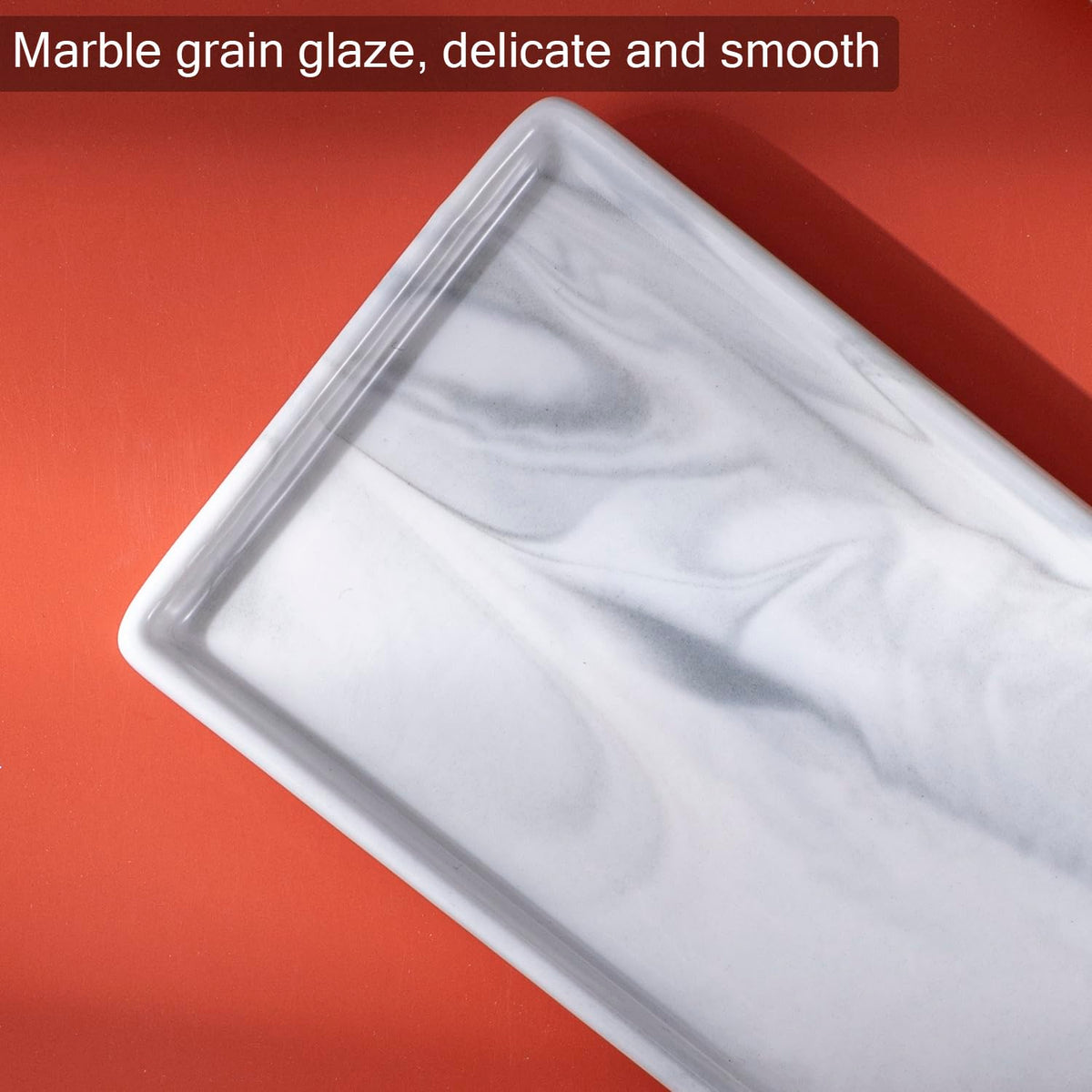 Ceramic trays for cosmetics, jewelry, suitable for organizing dressing tables and bathrooms, trays for toiletries etc (Grey-small)
