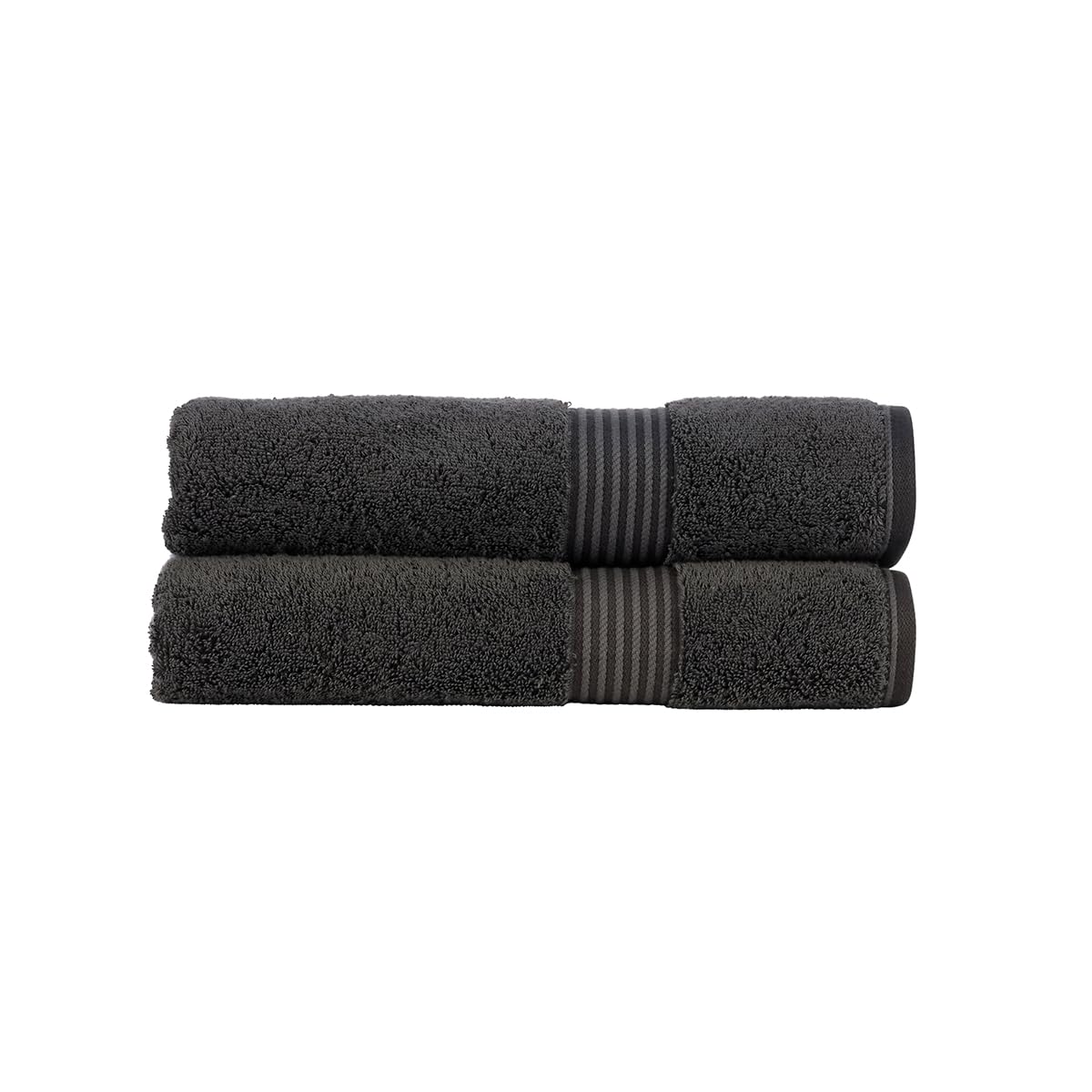 Christy Supreme Hygro 2 Bath Towels Set | Graphite Dark Grey | 100% Luxury Supima Cotton | Ultra Soft | Super Absorbent | 650GSM | Plush and Long