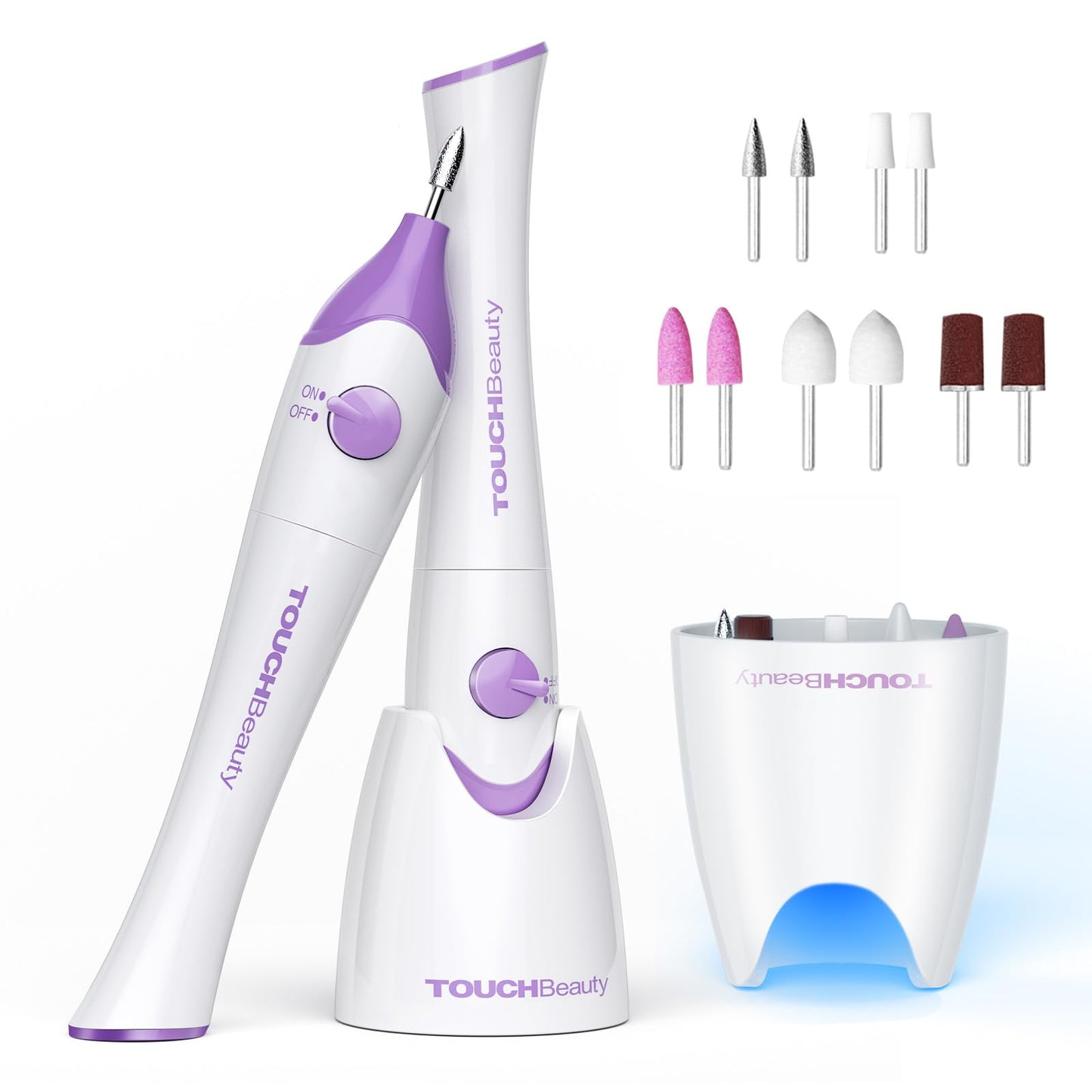 TOUCHBeauty Manicure Pedicure Nail Files Set, Manicure Drill Set, 5 in 1 Portable Nail File Drill System for Salon-Quality Care of Hands and Feet at