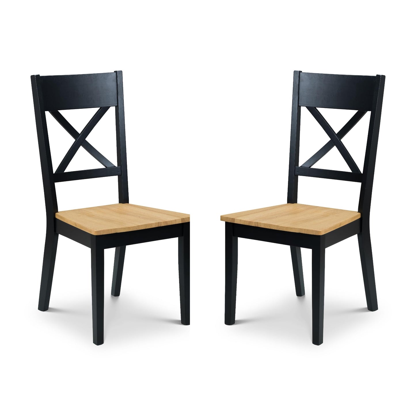 Julian Bowen Hockley Set of 2 Chairs, Black/Oak