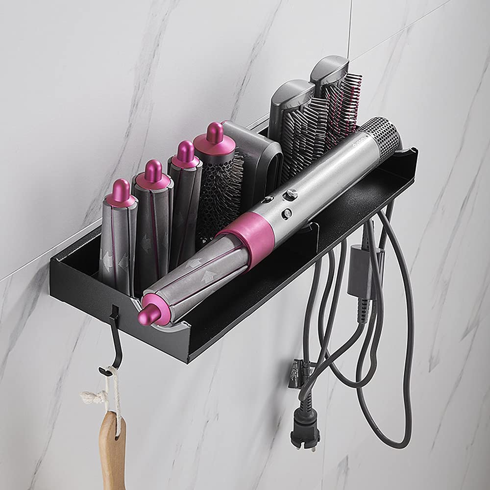 Hosoncovy Aluminum Alloy Wall Mount Holder Rack Wall Storage Organizer Wall Stand Holder for Dyson Airwrap Styler and Brushes