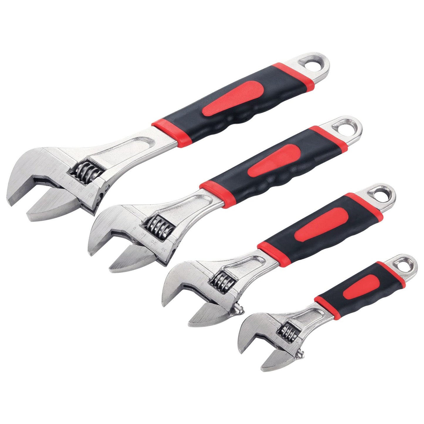 MUXHEL 4PCS Adjustable Spanner Set, 4 Sizes Adjustable Wrench Set with Soft Grip, Multifunctional Carbon Steel Shifter Spanner Sets for Pipeline