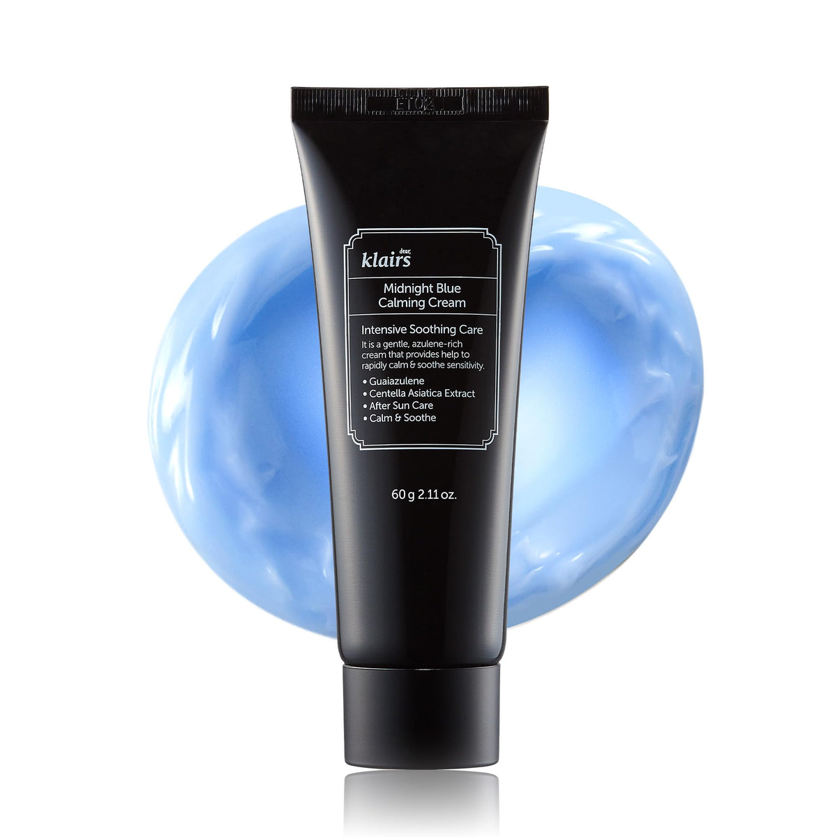DearKlairs Midnight Blue Calming Cream, For oily, troubled and sensitive skin, rapidly calm and soothe sensitivity 2 Ounce Pack of 1