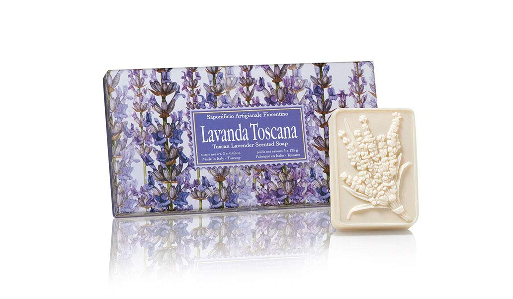 Box of Italian Lavender Soap, 3 x 125g by Saponificio Artigianale Fiorentino