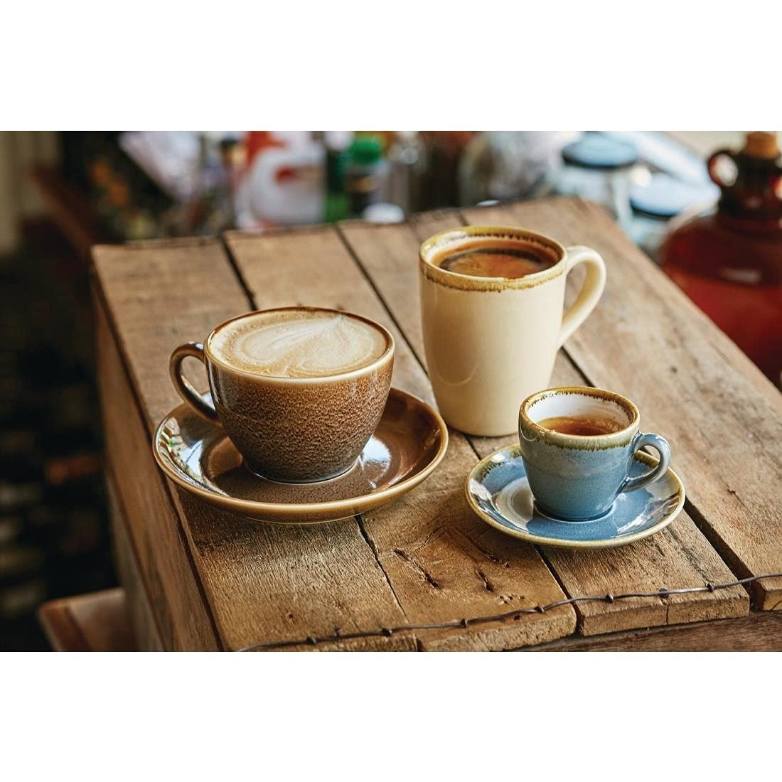 Olympia Kiln Cappuccino Cup - Ocean - Porcelain - 230 ml 8 Oz - 6 pc
