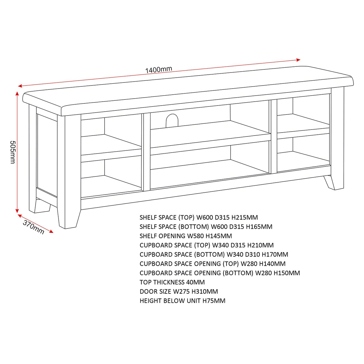 Seconique Windsor Straight Tv Unit in Pebble Grey/Oak