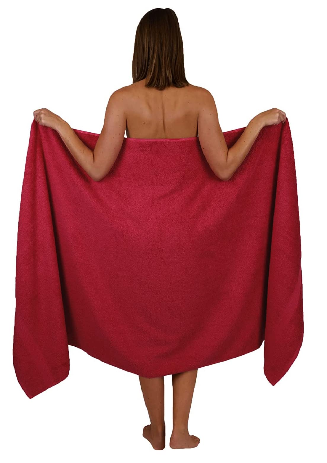 Wholesale Trade Dealz Extra Large Bath Sheet 100 x 200 cm Super Jumbo Big Bath Sheets Towels Beach Body Wrap XL Bath Towels 600-GSM (Red)