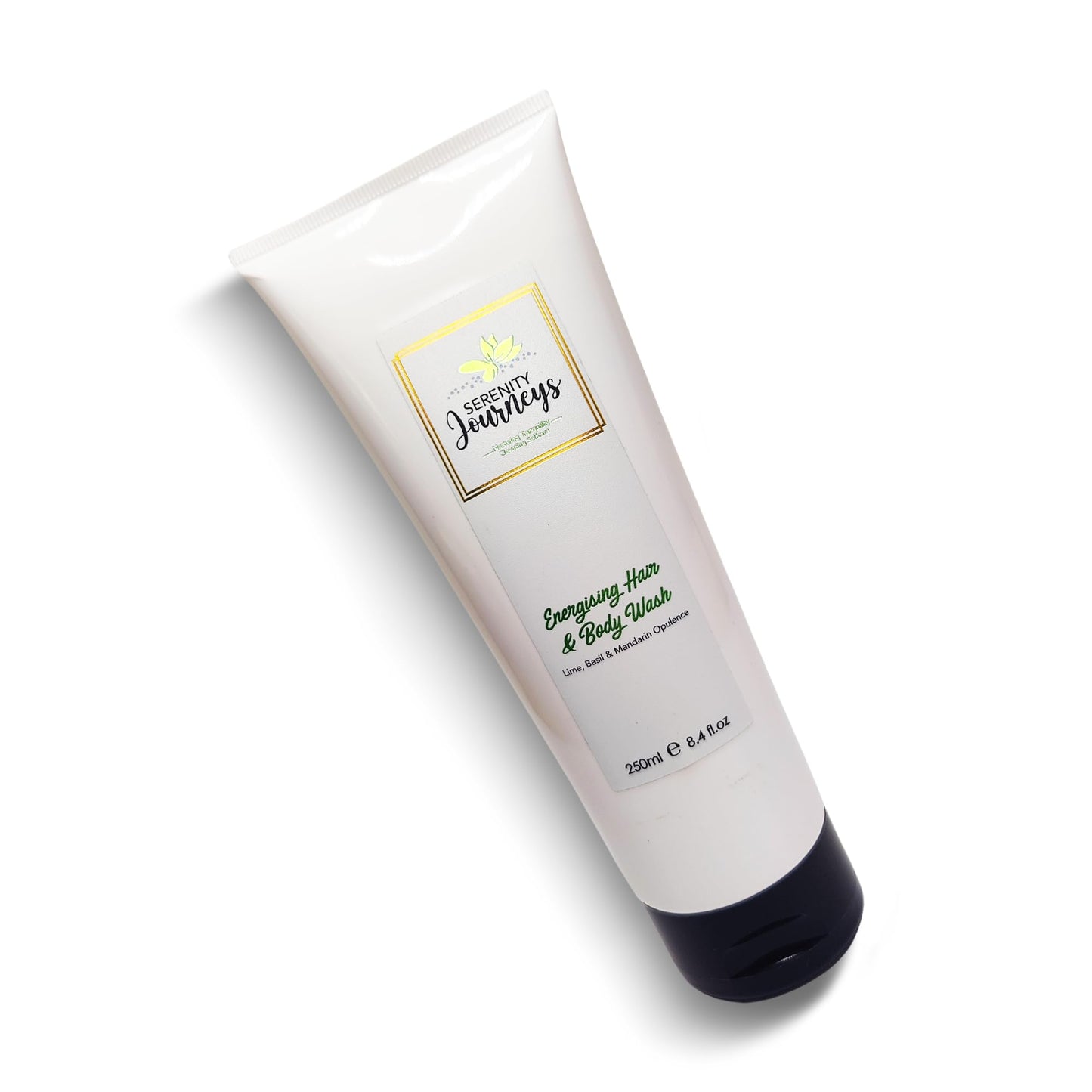 Serenity Journeys Energising Hair & Body Wash ? Lime, Basil & Mandarin | Vegan, SLS-Free | 2-in-1 Hydrating Shower Gel for Women & Men, 250ml