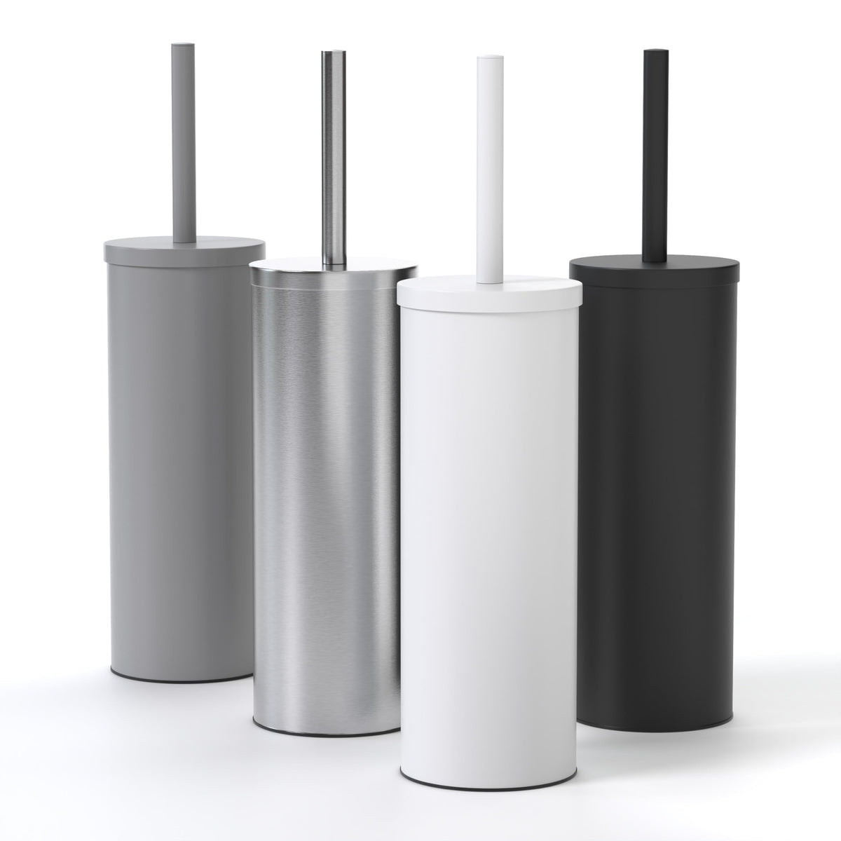 SAVEGA Silicone Toilet Brush Grey ? Stainless Steel Toilet Brush with Holder and Protective Cover ? Modern & Hygienic (Grey)