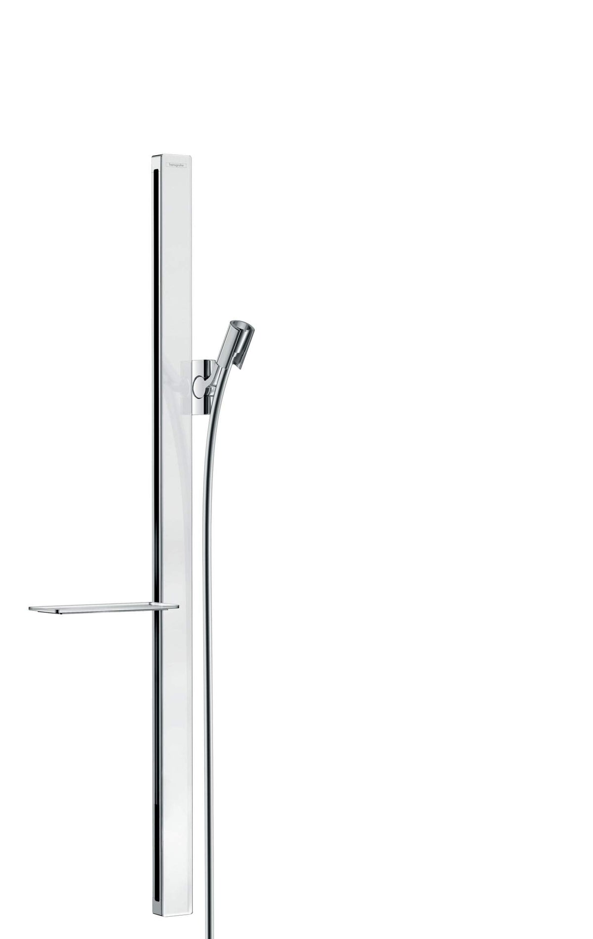 hansgrohe 27640400 Unica Rail 90 cm with Shower Hose Set, White/Chrome, 0.90 m