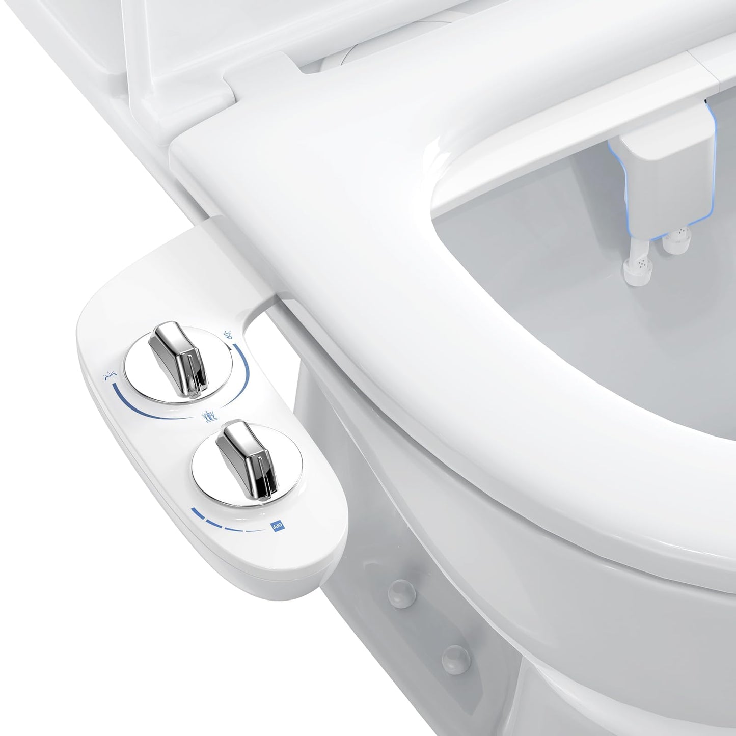 Bidet Attachment for Toilet UK, Non-Electric Cold Water Bidet Toilet Seat Attachment with Adjustable Water Pressure, Ultra-Slim Bidet with