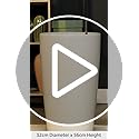 Lechuza RONDO 32 Self Watering Planter Large Plastic Indoor and Outdoor Plant Pot with Drainage Hole D32 H56 cm White High-Gloss