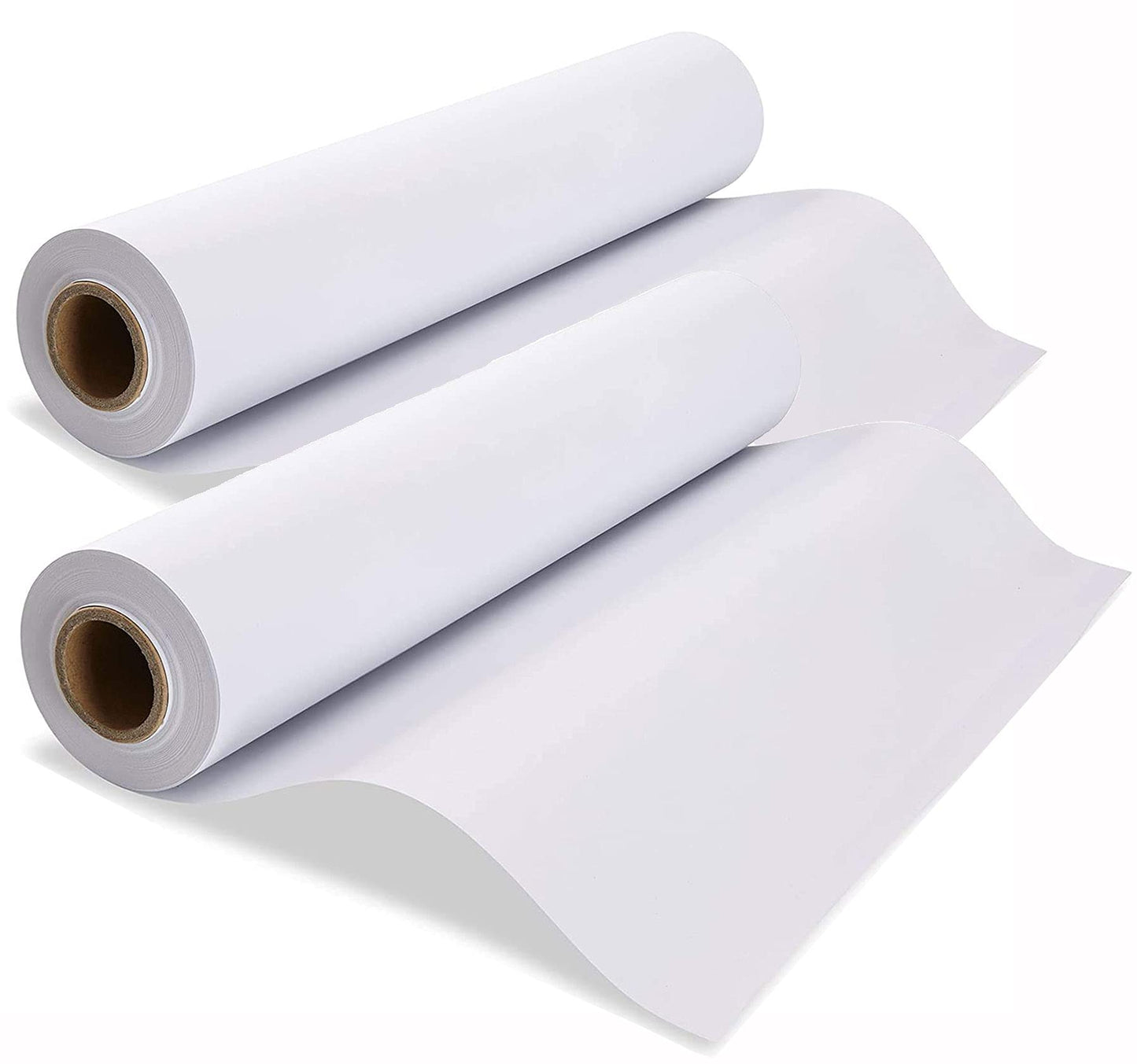 Drawing Paper Roll, 2Pcs White Arts Paper Roll, 43cm x 15m Recycled Wrapping Paper Easel Painting Sketching Paper for Toddlers Children Kids Students