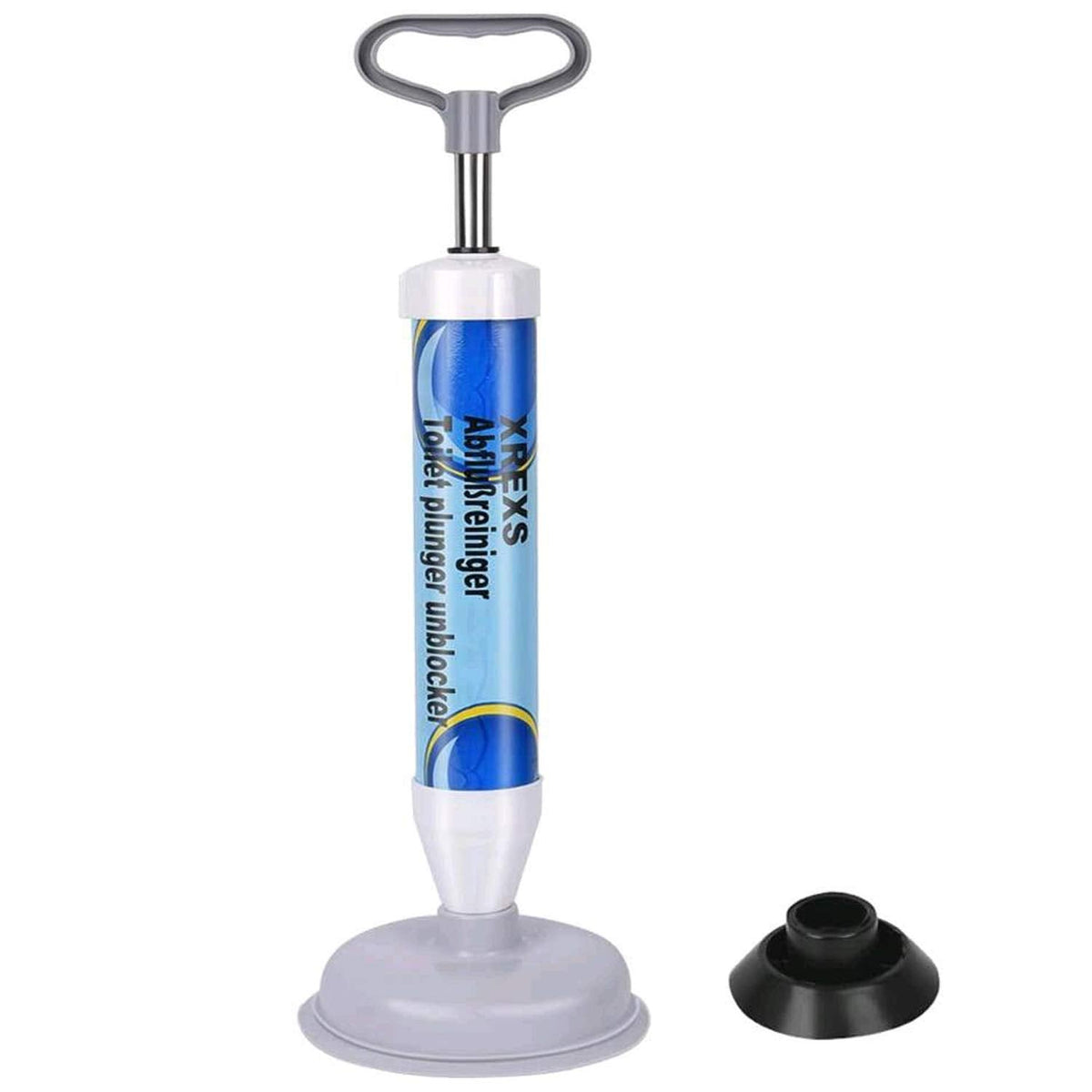 XREXS Toilet Plunger Sink Plunger, Powerful Drain Plunger with 2 Type Suction Cups, Plunger Toilet Unblocker, Sink Unblocker for Toilet, Bathtub,