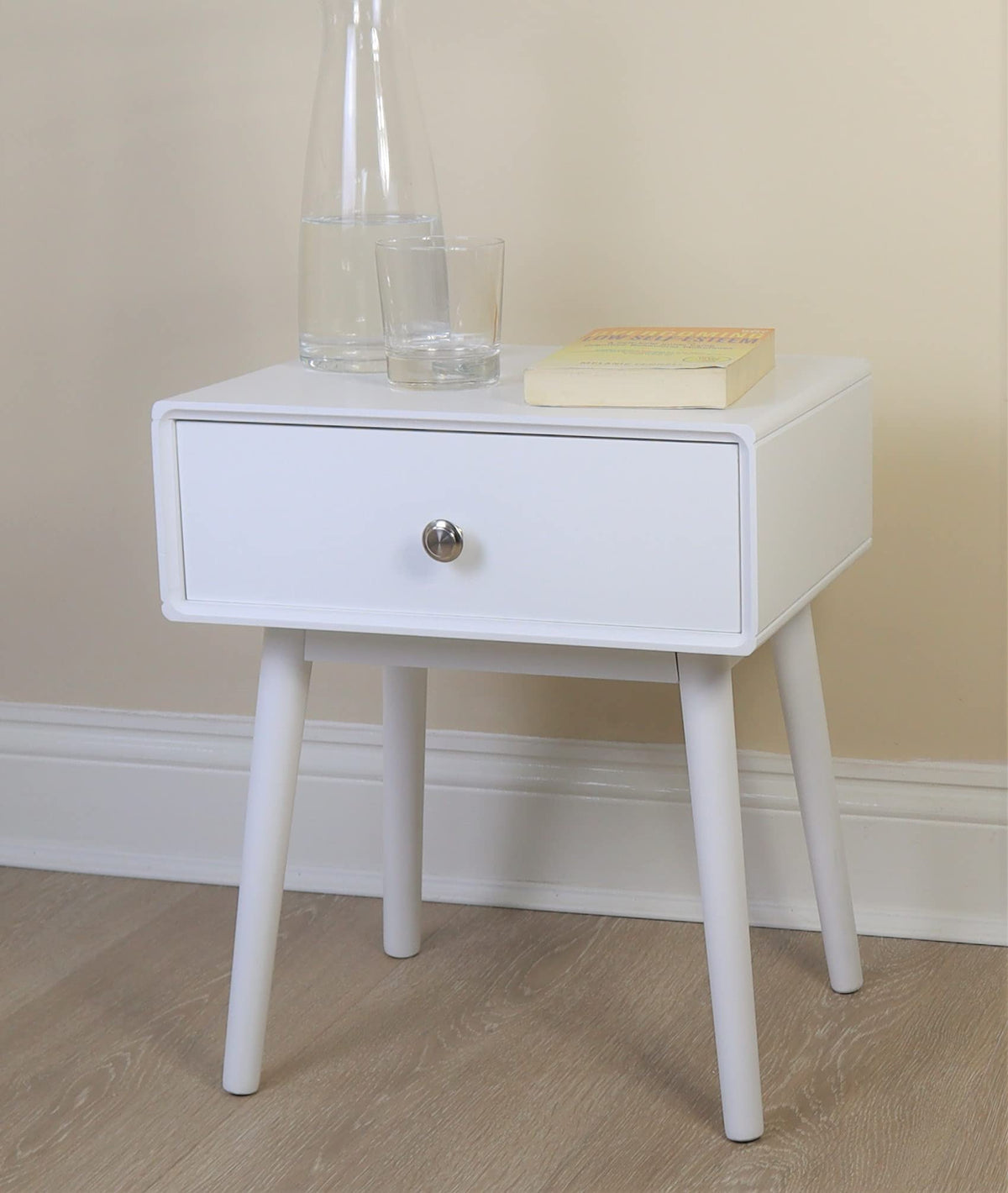 ASPECT Niva Bedside Table With One Drawer (White)