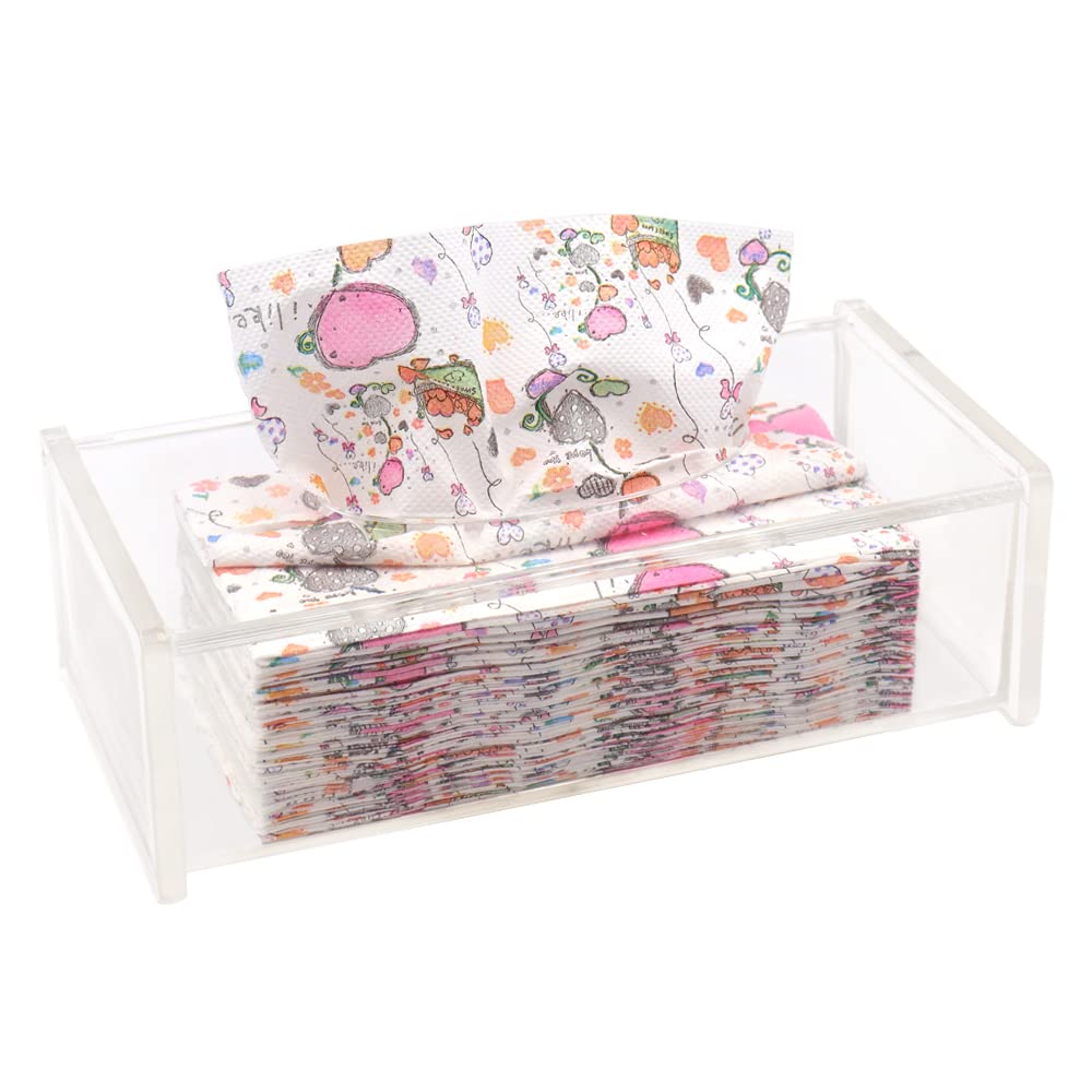 Clear Tissue Box Holder,Acrylic Tissue Box Cover,Tissue Dispenser Box Napkin Storage Box,for Dining Room,Dresser Decoration,Office,Bedroom
