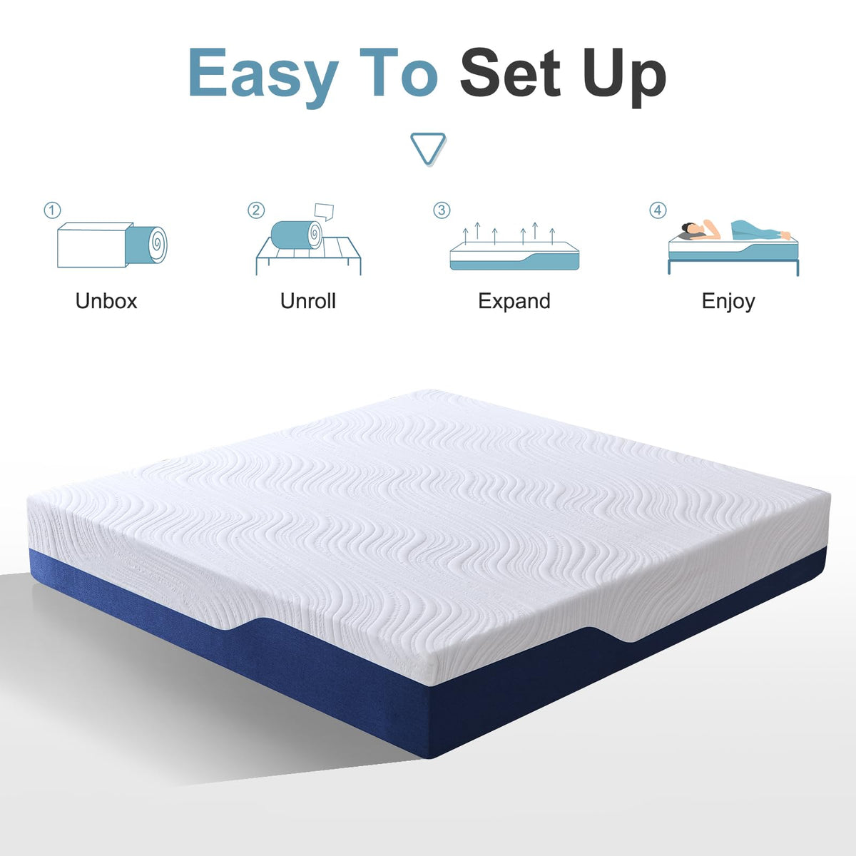 Hiimgo Double Mattress Medium Firm Memory Foam Mattress 135x190x20cm