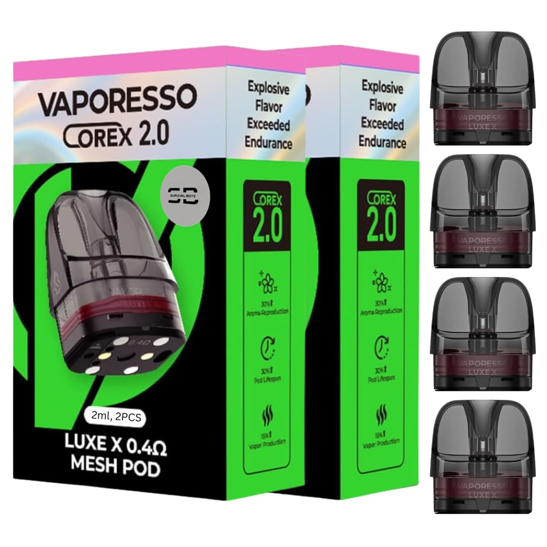 Vaporesso Luxe X Corex Pods (0.4) - 2 x 2 Pack Compatible with Luxe XR Max, X/X2, X Pro - No Nicotine (0.4 2 x 2 Packs)