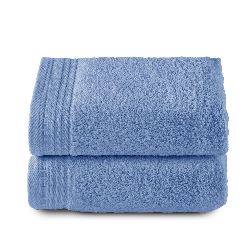 RIZO Top Towel - Set of 2 Hand Towels - Bath Towels - 100% Combed Cotton - 600 g/m2 - Measure 100 x 50 cm - Lavender