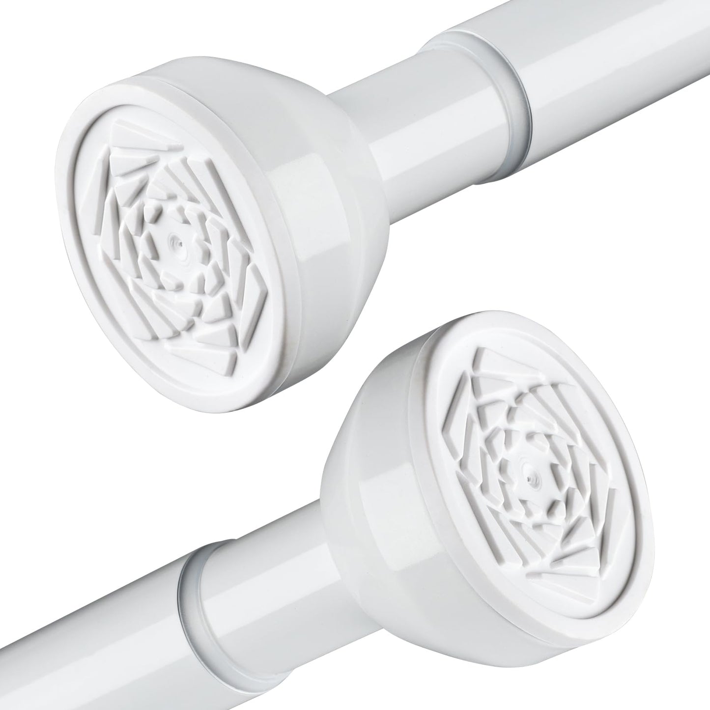 Shower Curtain Pole 125-205cm Stainless Steel Shower Curtain Rod Tension Rod for Curtains No Drill Extendable Curtain Poles Shower Curtain Rail for