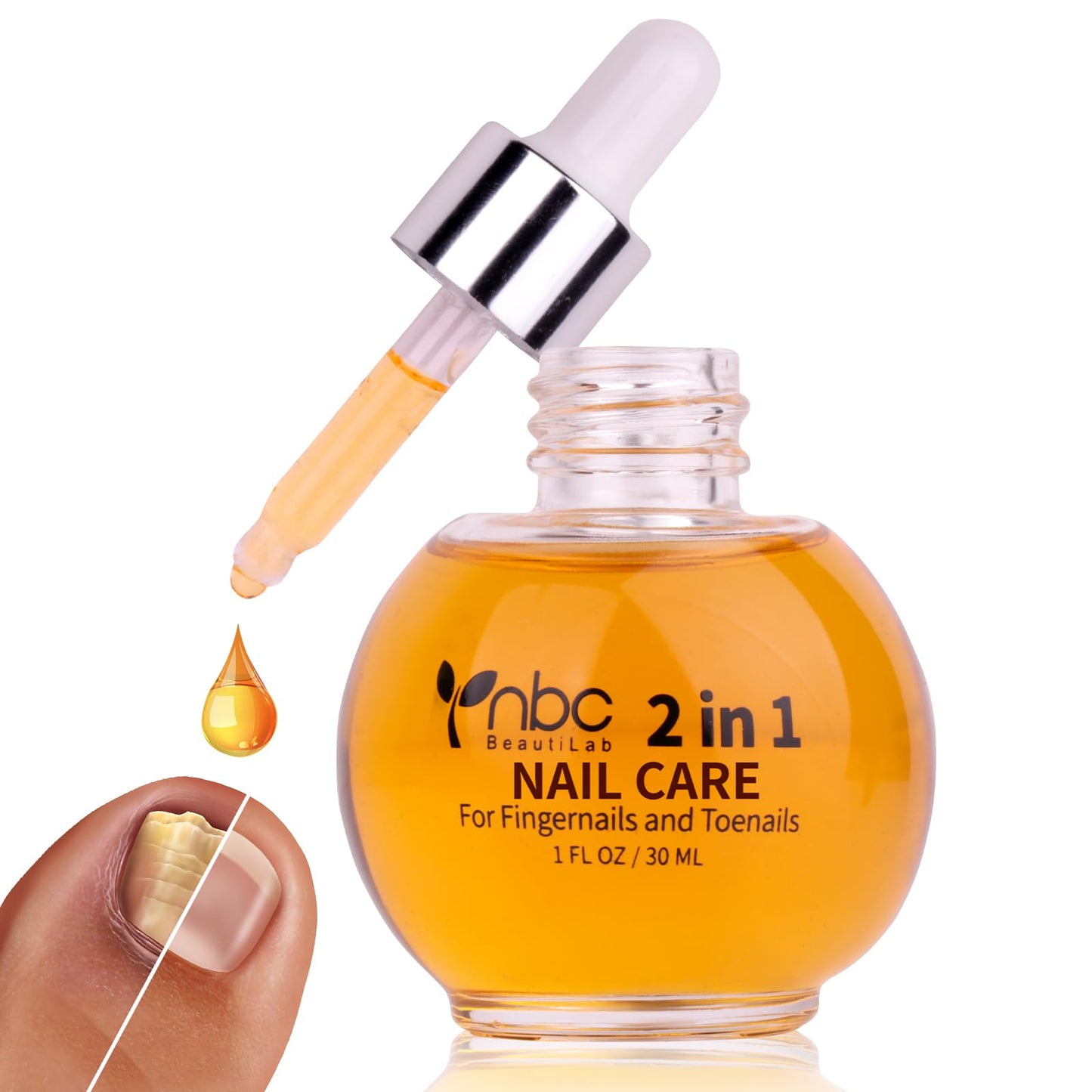 nbc BeautiLab Fungal Nail Treatment - Fast Acting Nail Strengthener & Nail Care for Thick, Damaged & Discolored Nail, 30ML