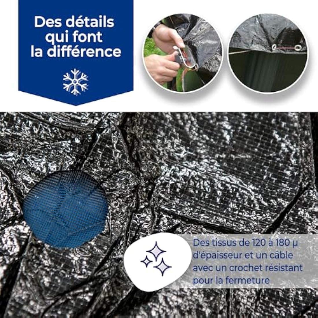 Gre CIPROV – Winter Cover for Oval Swimming Pools 1000 x 550 cm blue