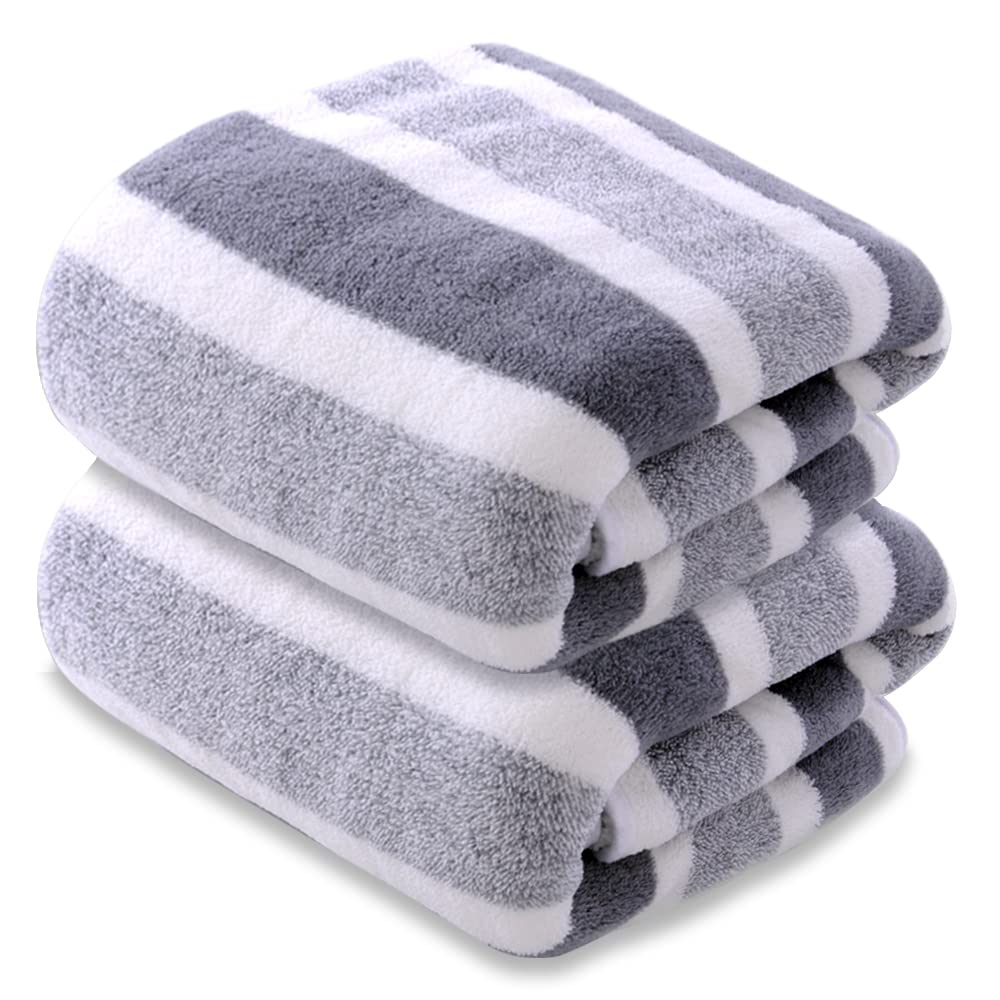 SOFTBATFY Microfiber Bath Towels, 2 Pack 70x140cm Lightweight, Absorbent, Super Fluffy and Fast Drying Towel for Travel, Vacation, Fitness and Yoga