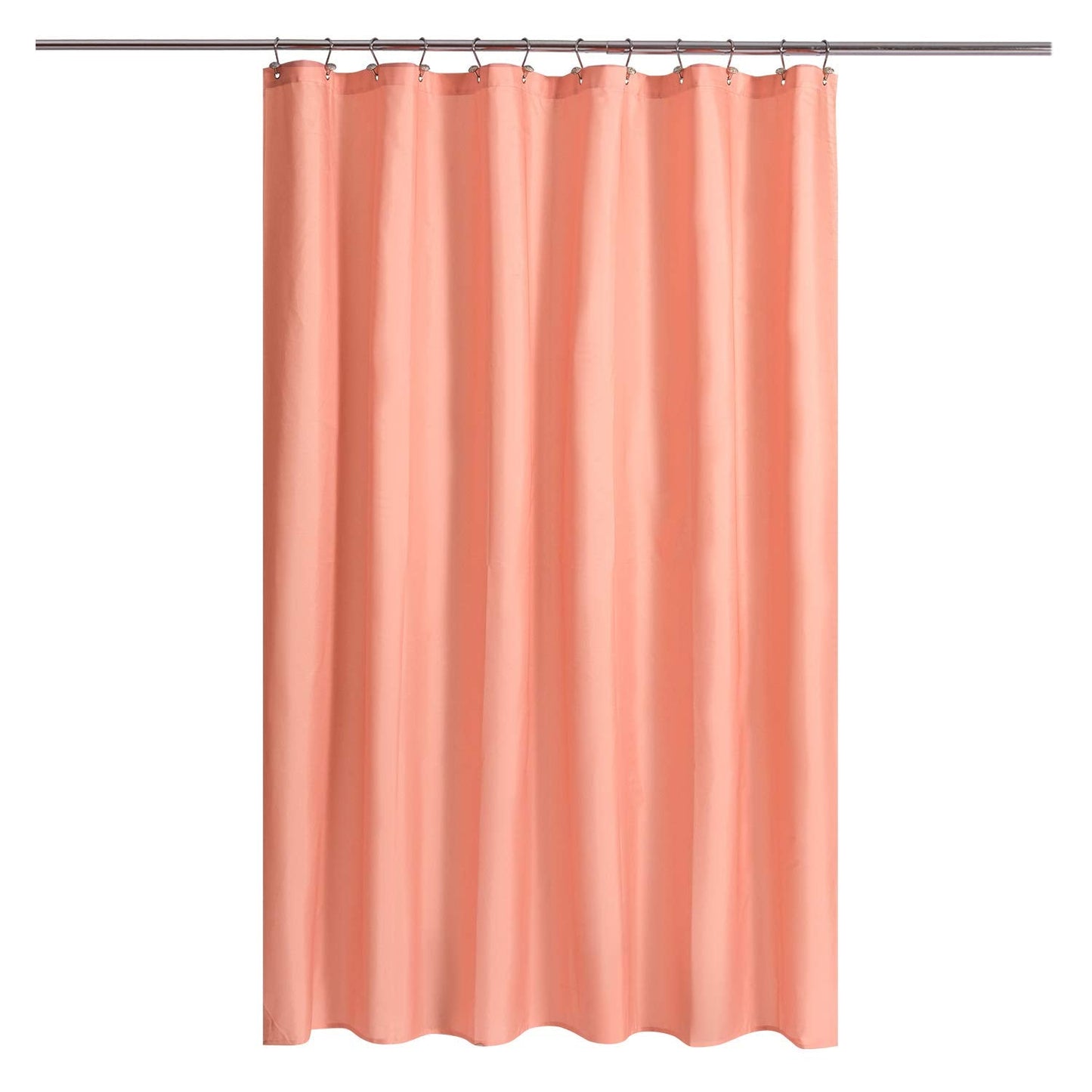 N&Y HOME Fabric Shower Curtain or Liner with Magnets - Hotel Quality, Machine Washable, Water Repellent - Coral, 72x72