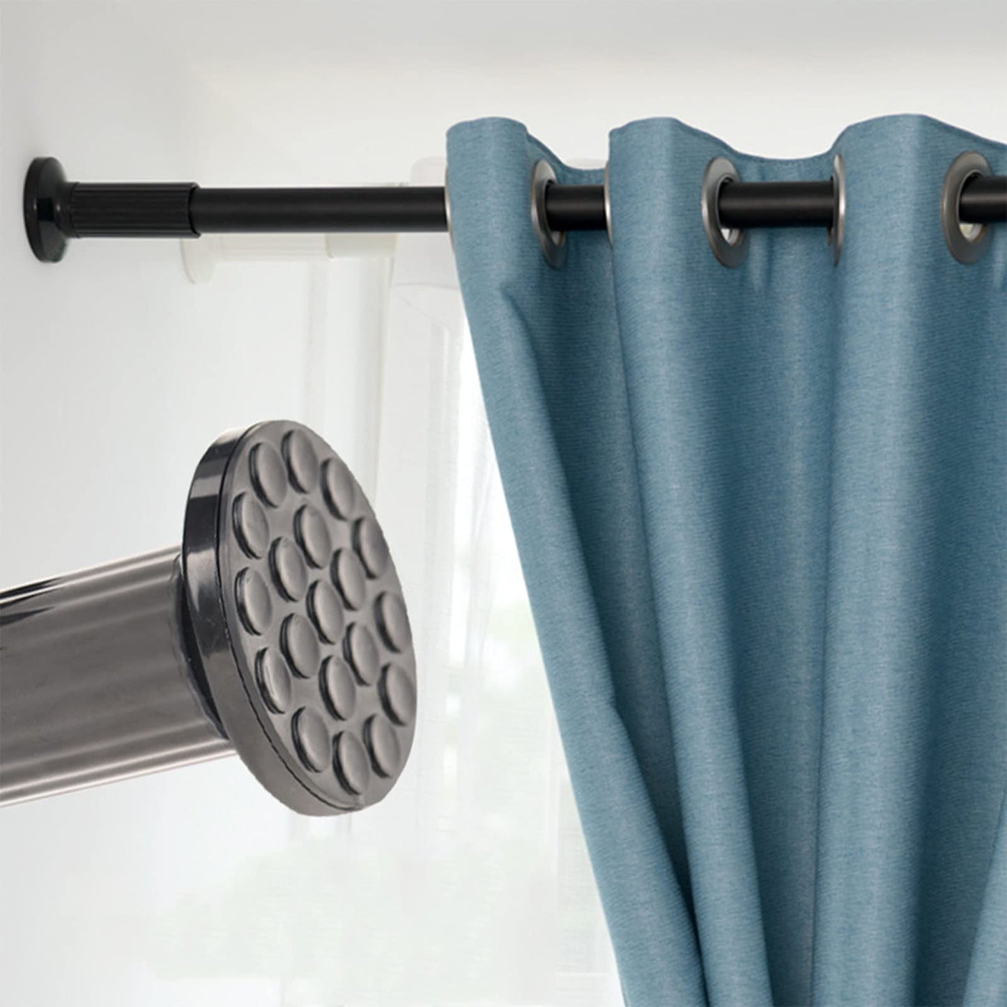378cm-430cm Long Tension Curtain Rod, No Drilling Extendable Stainless Steel Curtain Pole for Windows and Bathroom,Telescopic Shower Curtain Rod, Room