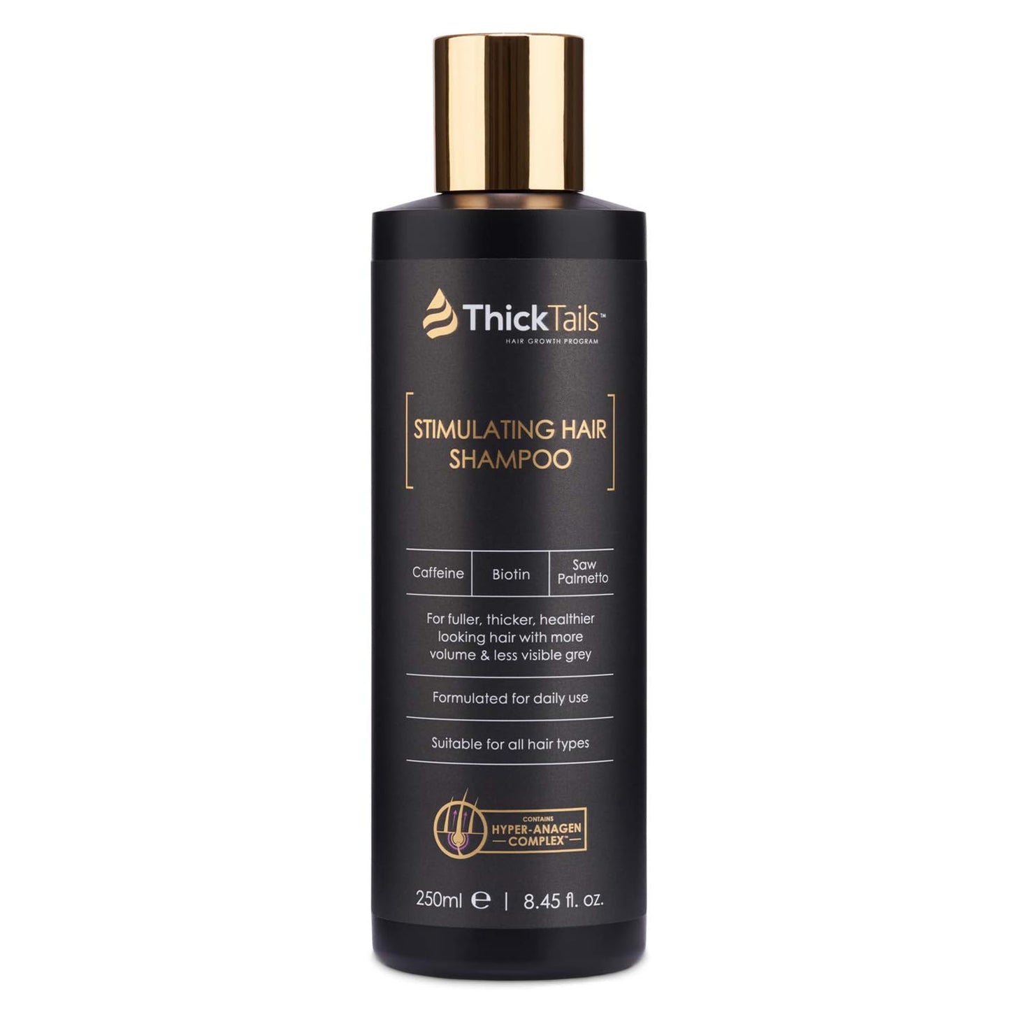 ThickTails Hair Growth Shampoo for Women with Caffeine, Biotin & Saw Palmetto ? Sulphate-Free Thickening Shampoo for Fuller-Looking Hair,