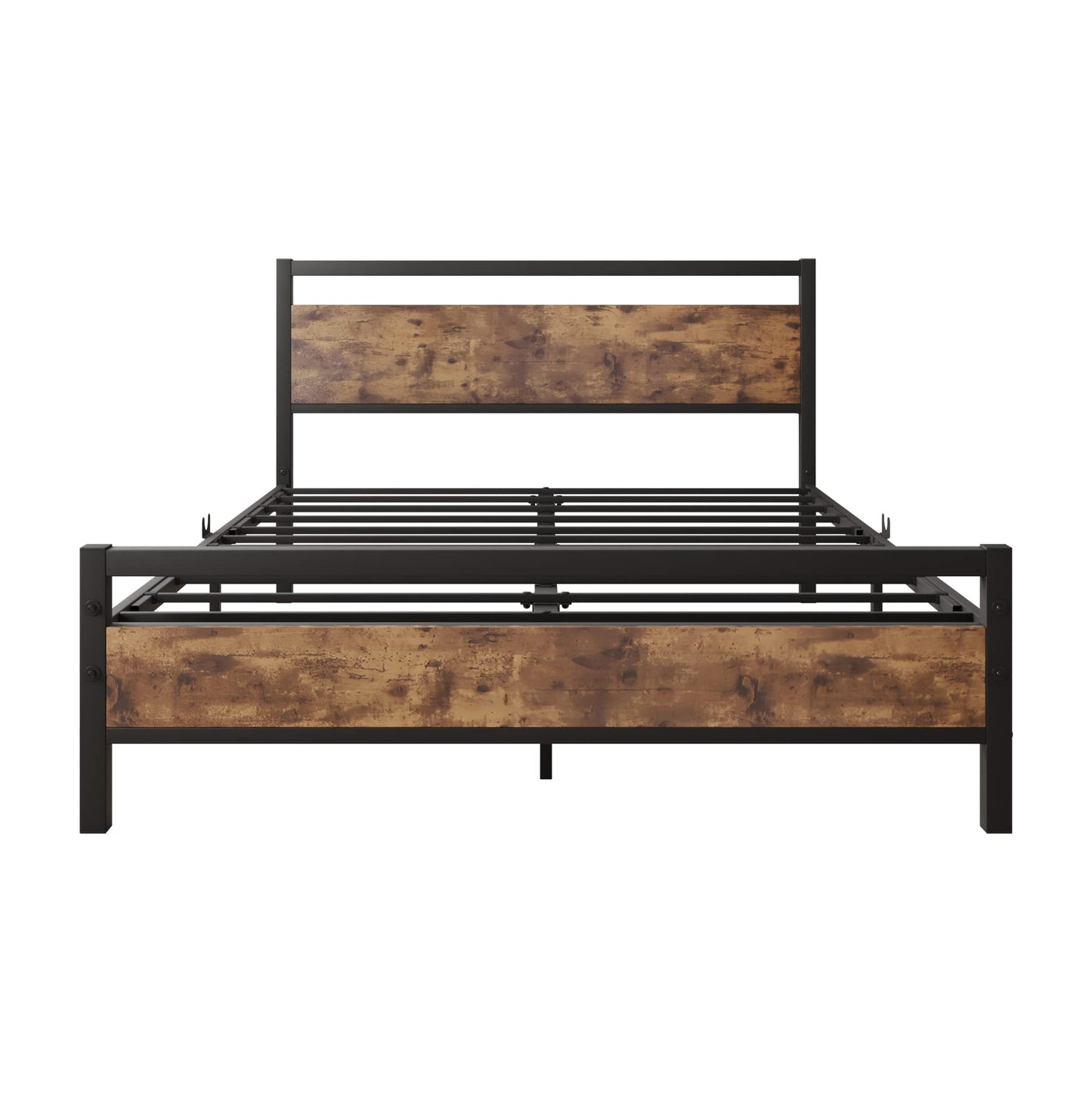 JELUTE Metal Platform Bed Frame, Double Size, Black