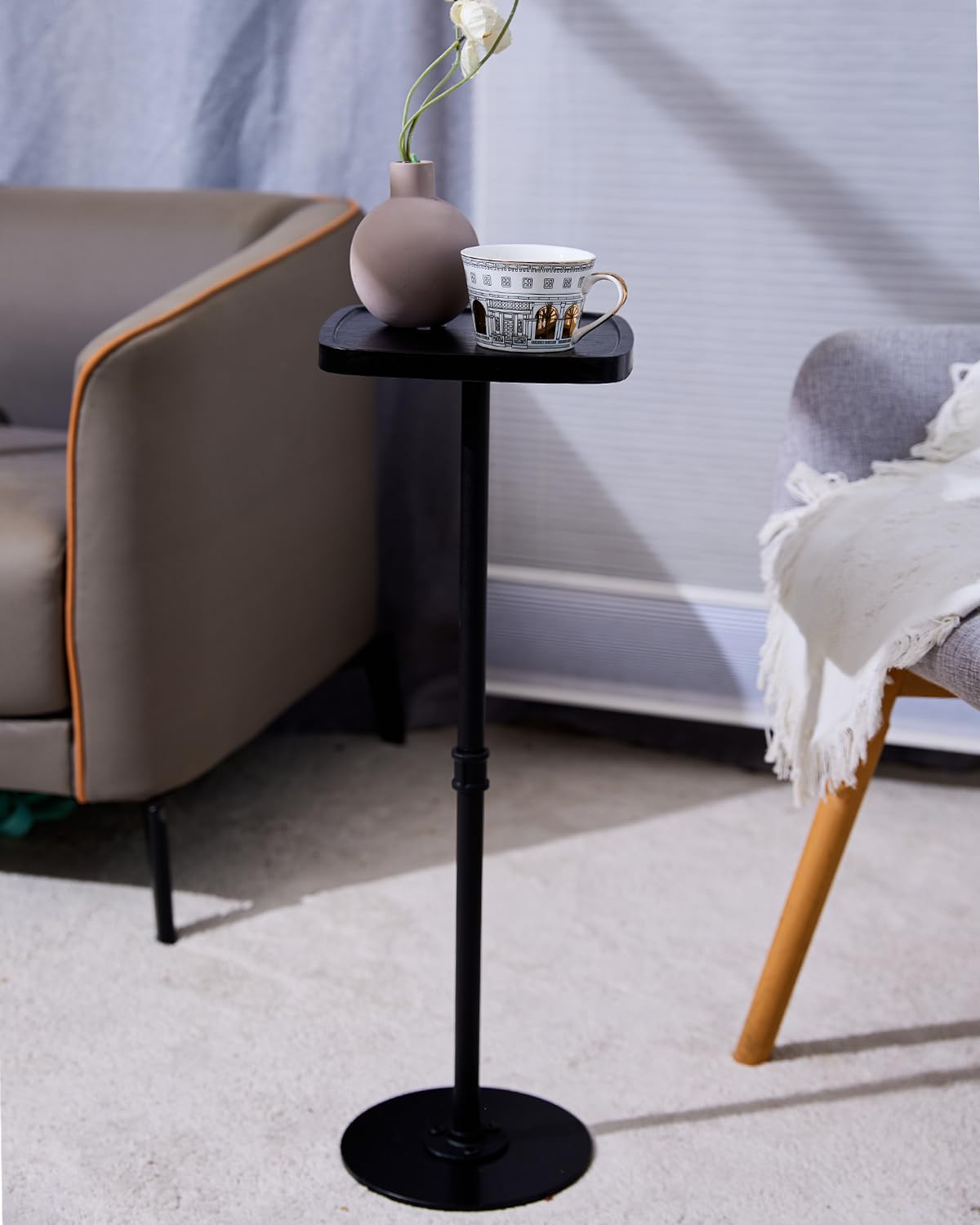 Benhurb Drink Table, Small Pedestal Side Table, Cocktail Martini Tables Drink Stand