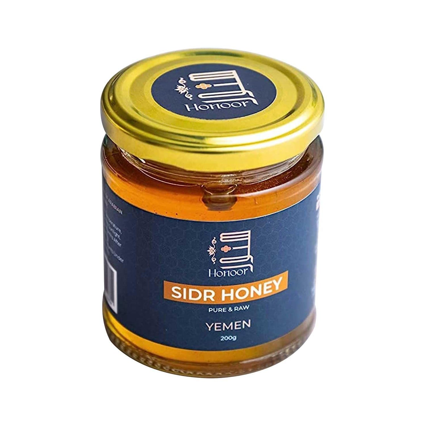 Honoor Yemeni Sidr Honey | Natural Unfiltered Unheated Pure Honey 200 Grams | Unpasteurised Raw Honey Luxury Honey in a Glass Jar | (Pack of 1)