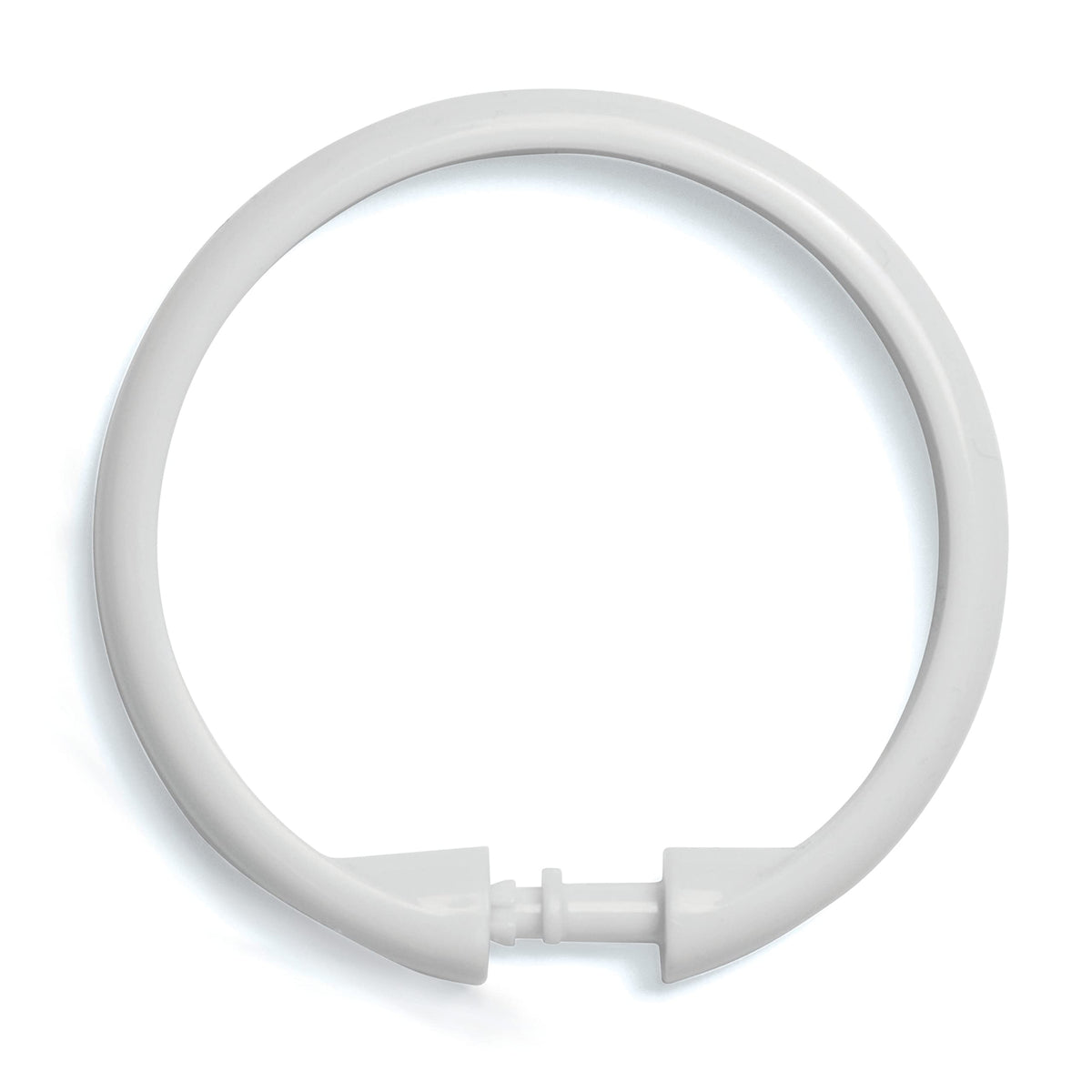 Kenney KN61217 Rust-Proof Smooth Plastic Shower Curtain Rings for Shower Curtain and Standard Shower Curtain Rod, Bathroom Use, Easy to Snap Closure,