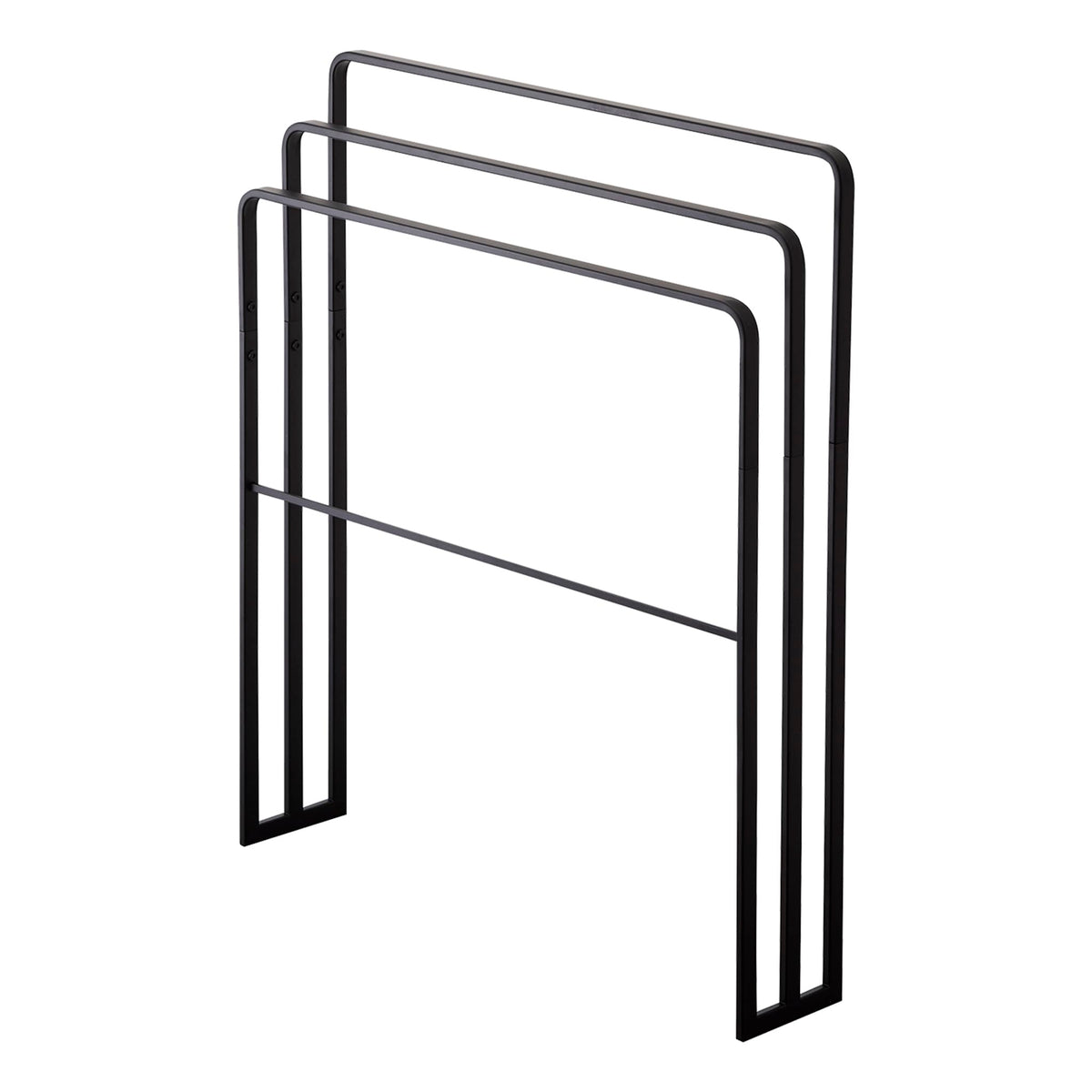 Yamazaki 4980 TOWER Bath Towel Hanger With 3 Bars, black, Steel, Minimalist, 70 x 14 x 81 cm