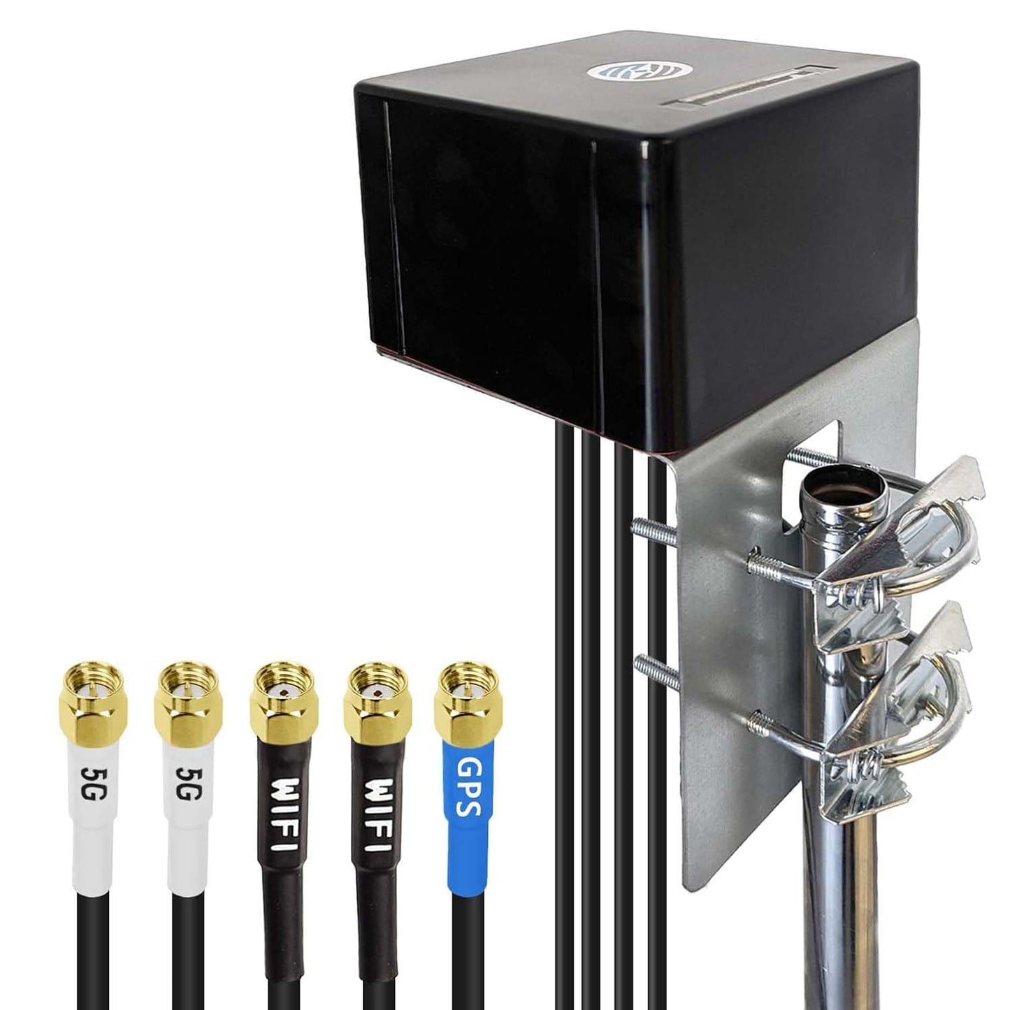 Maswell Combo 2X2 MIMO Antenna, Up to 6dBi, Omni 600-8000MHz, 1561.098-1602MHz GNSS and MIMO WiFi and MIMO 3G 4G LTE 5G for Hotspots, Routers,