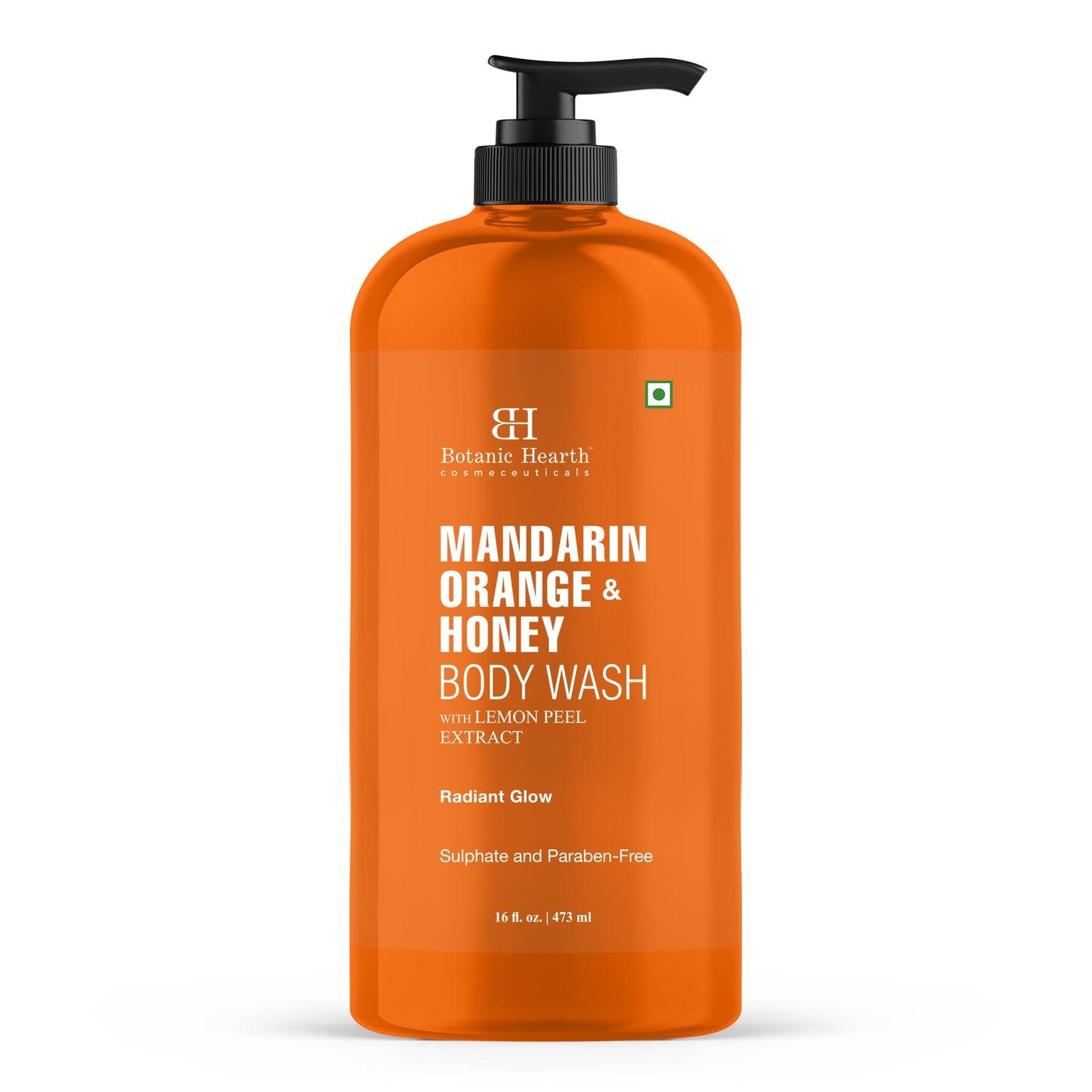 Botanic Hearth Mandarin Orange & Honey Body Wash | Shower Gel 16 Fl Oz With Lemon Peel Extract | Sulfate & Paraben | Free, Gentle Cleansing & Radiant
