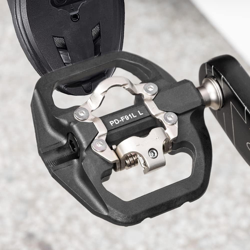 MTB Pedals Clipless Flat Dual Platform with Cleats - Compatible with Shimano Clipless Bike Pedals, 3 Sealed Bearing Lightweight Nylon Fiber Bicycle