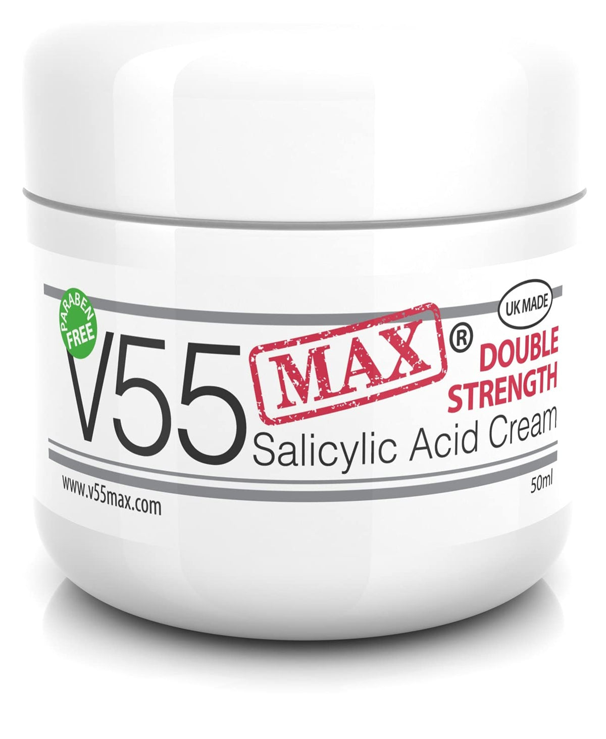 V55 MAX Double Strength Salicylic Acid Skin Cleansing Cream with Tea Tree Oil and Sulphur - Paraben and Cruelty Free - 50ML