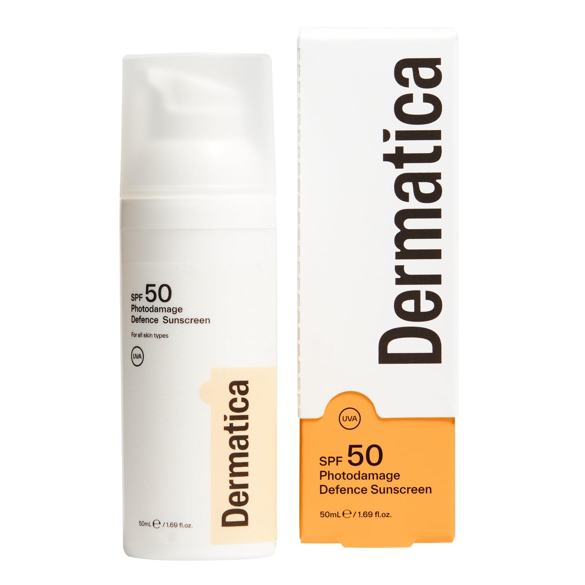 Dermatica SPF 50 Photodamage Defence Sunscreen | Anti-Ageing and Anti-Wrinkle I Fast Absorbing Lightweight Cream | Fragrance Free 50ml