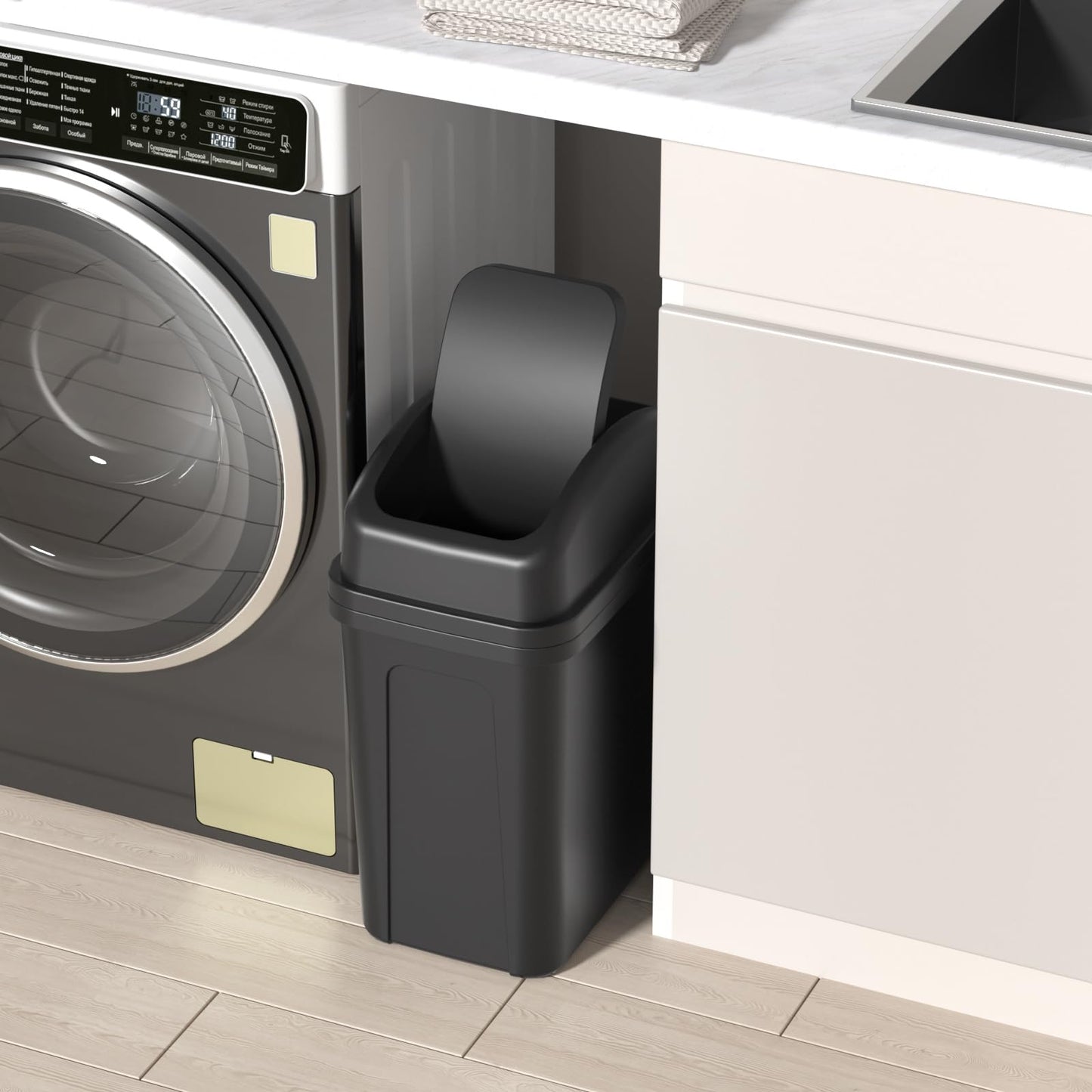 Zopnny 7 L Small Rubbish Bin, Trash Bin for Bathroom or Bedroom