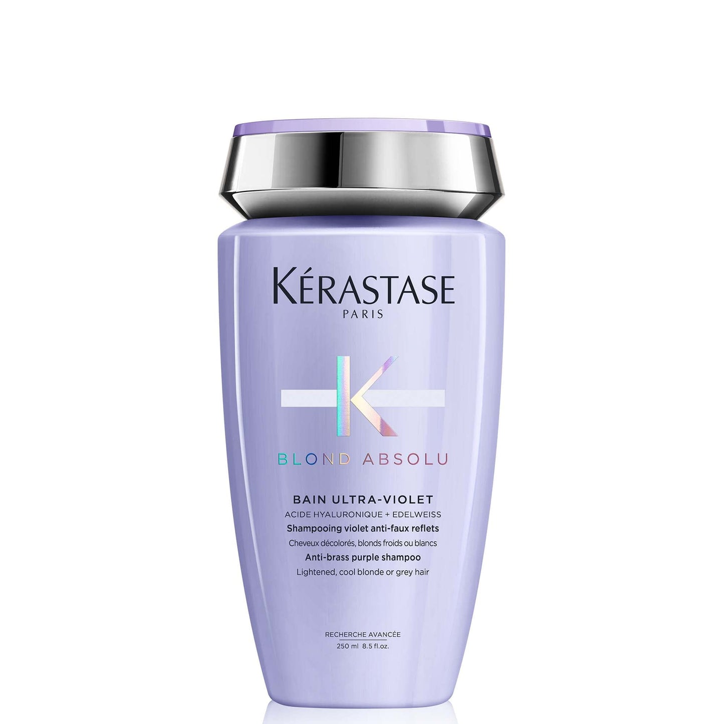K?rastase Blond Absolu, Anti-Brass Purple Shampoo, Toning, For Cool Blondes and Grey Hair, With Hyaluronic Acid and Edelweiss Flower, Bain Ultra