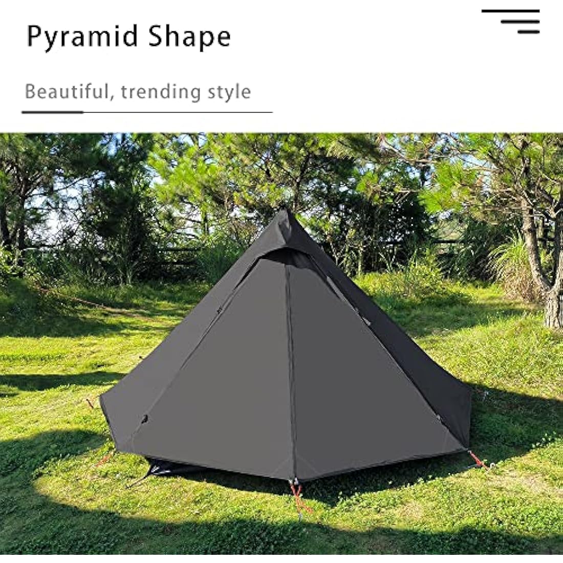 1 Man Tent Lightweight Teepee Hot Tent with Stove Hole Waterproof for Camping Hiking Hunting Fishing Backpacking