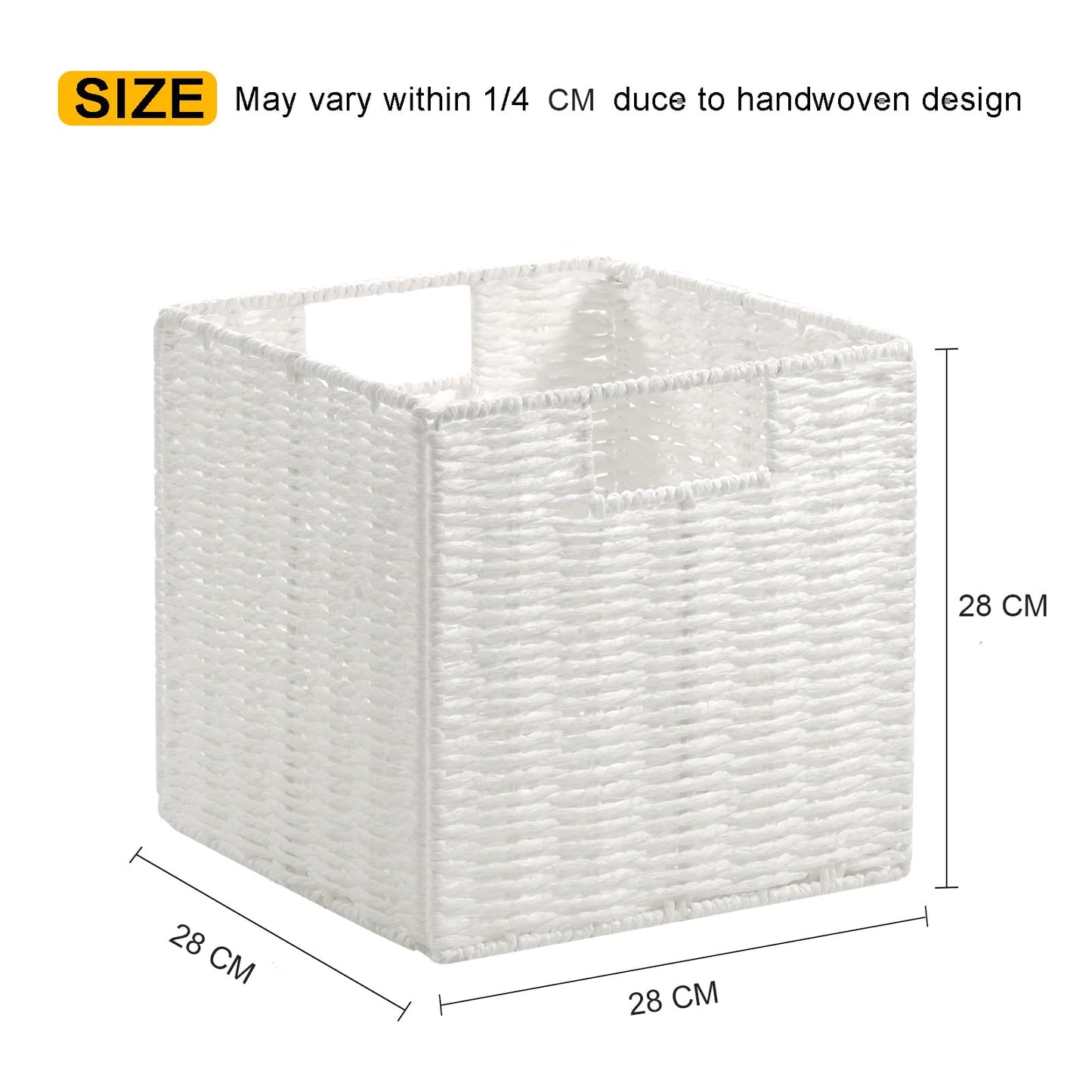 Vagusicc Wicker Storage Basket, Wicker Organizer Bins with Handles for Shelves Foldable Storage Cubes Storage Baskets for Gifts for Organization &