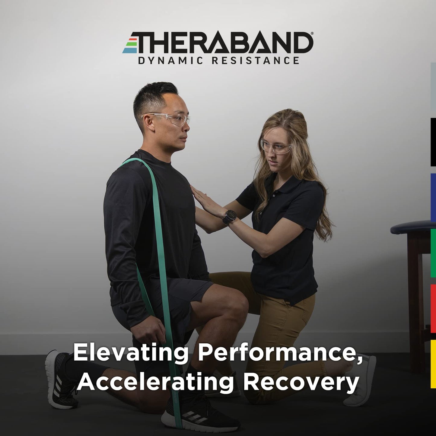 Theraband High Resistance Bands, Set of 2 Elastic Super Bands for Improving Flexibility, Injury Rehab, & Full Body Workouts, Heavy Duty Stretch Bands